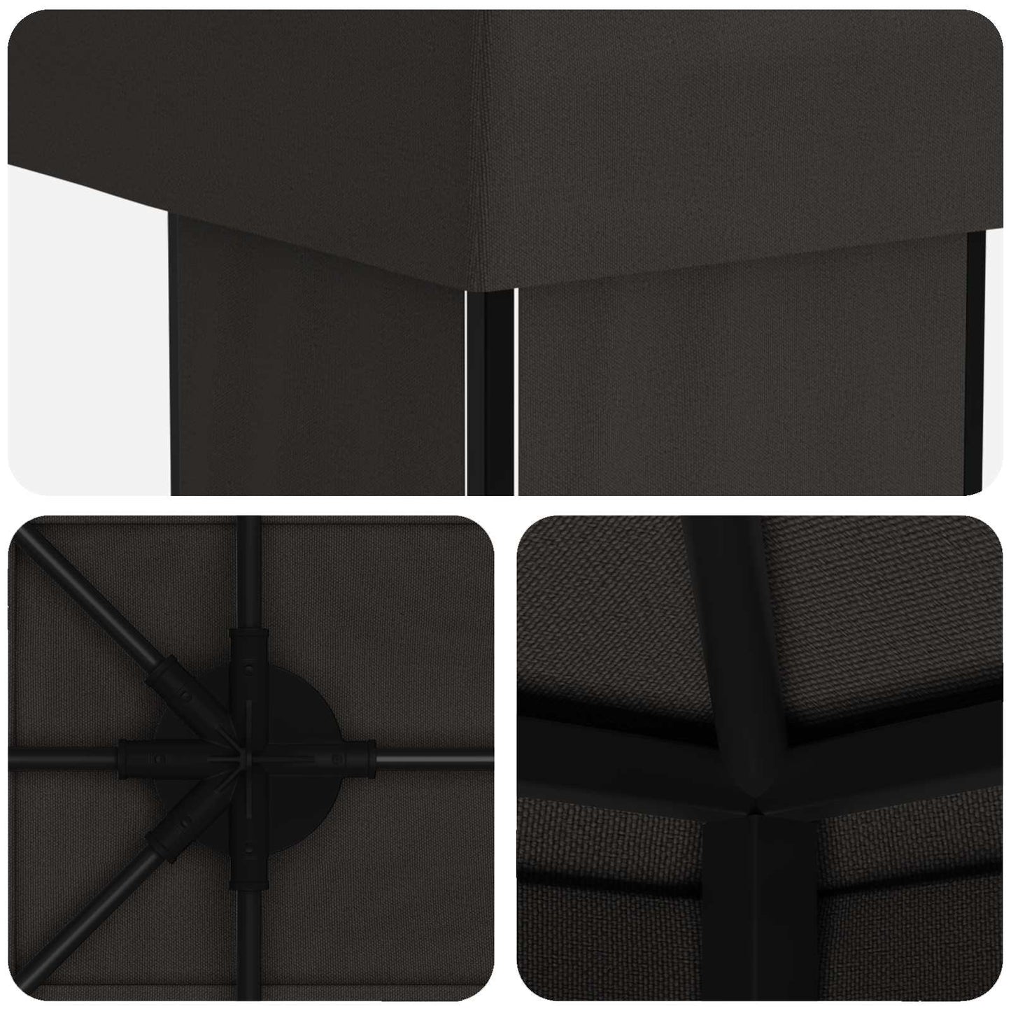 Have Gazebo 6 x 3 m Antracit Polyester og Stål 190 gsm