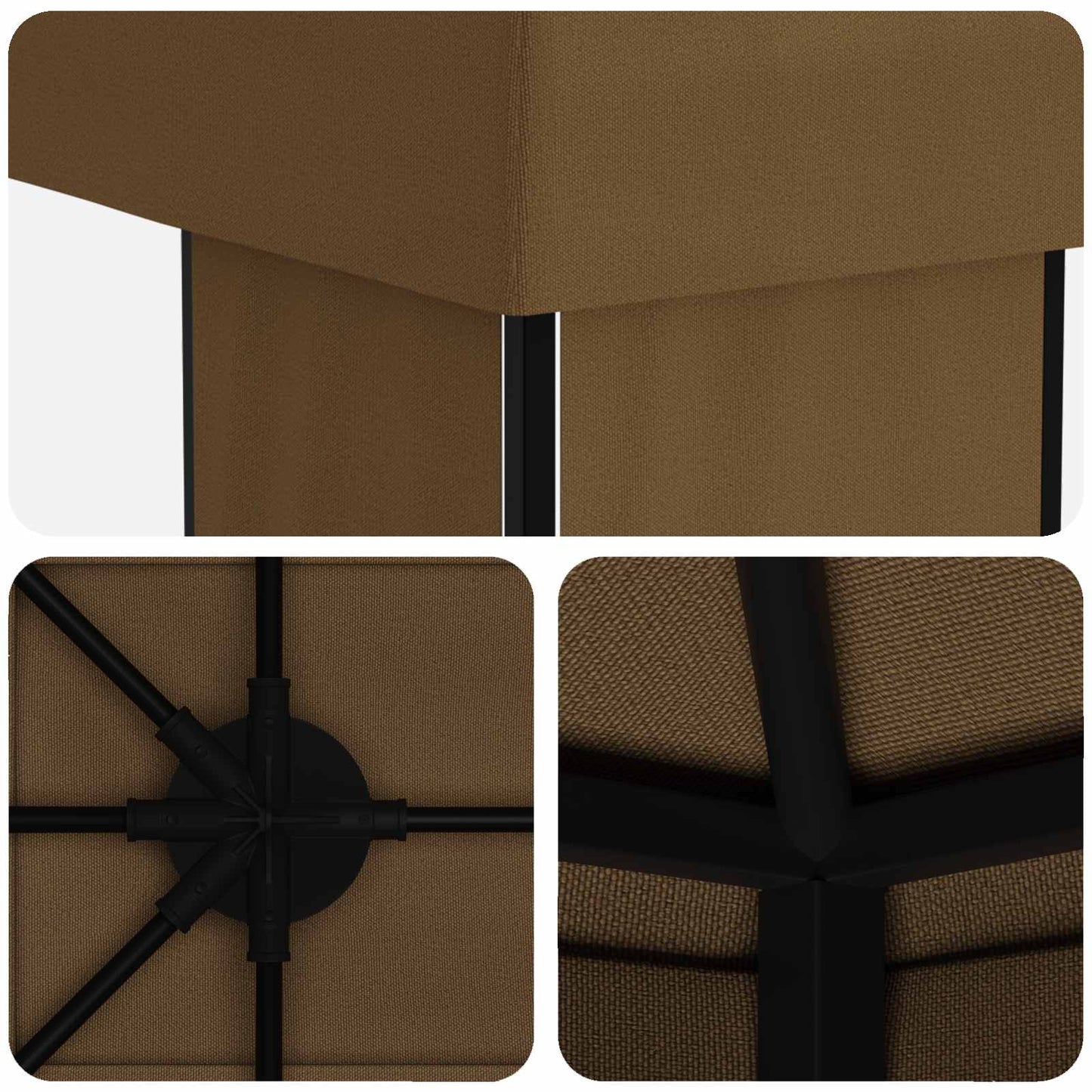 Have Gazebo 6 x 3 m Gråbrun Polyester og Stål 190 gsm