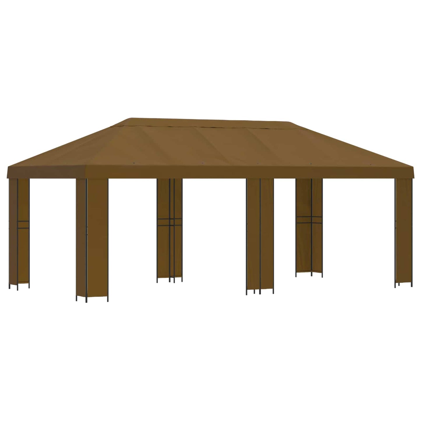 Have Gazebo 6 x 3 m Gråbrun Polyester og Stål 190 gsm