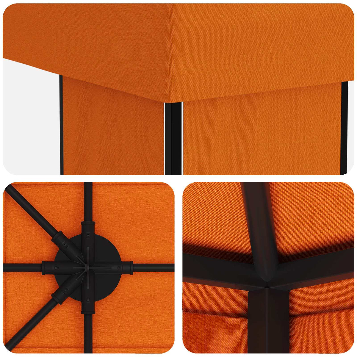 Have Gazebo 6 x 3 m Orange Polyester og Stål 190 gsm