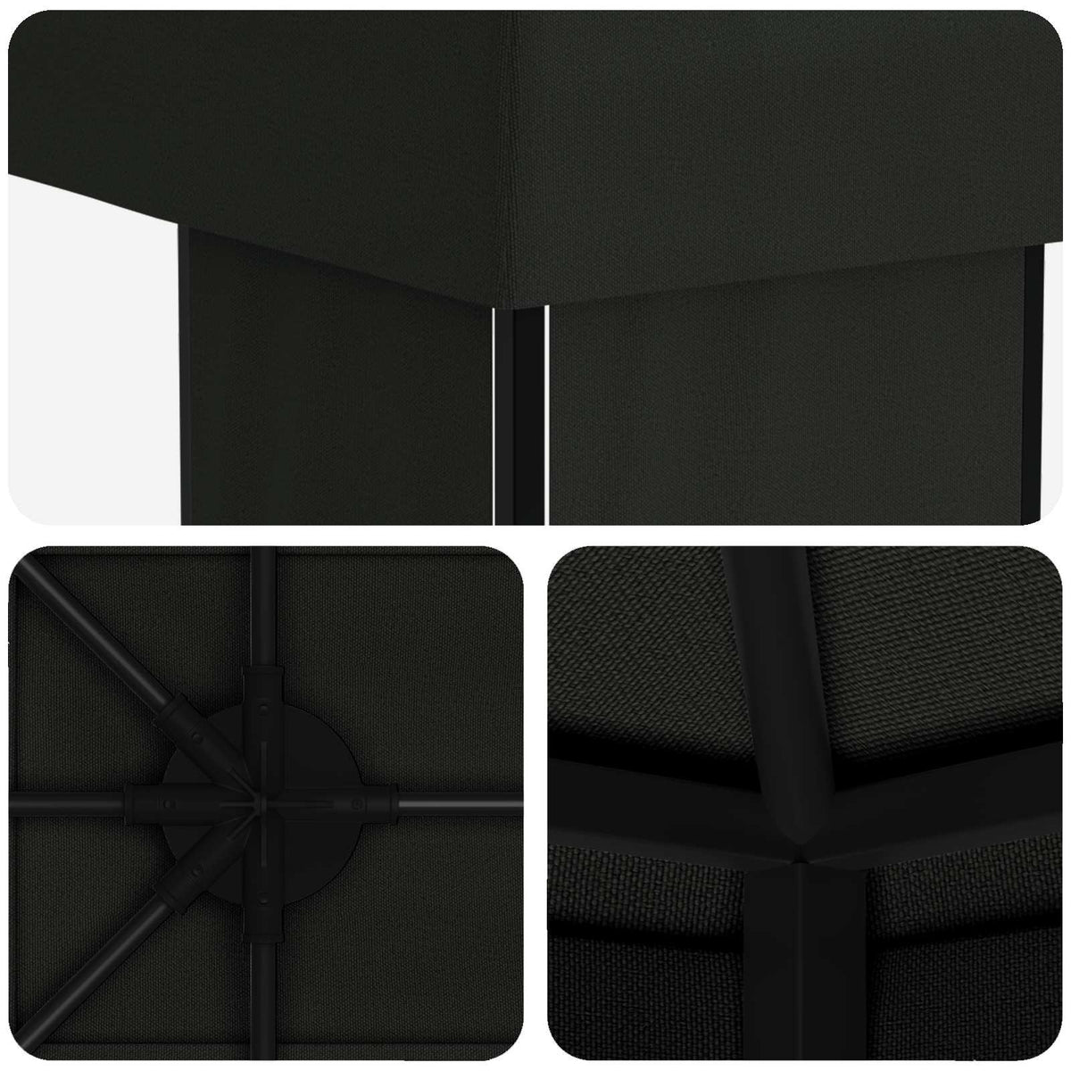Have Gazebo 6 x 3 m Sort Polyester og Stål 190 gsm