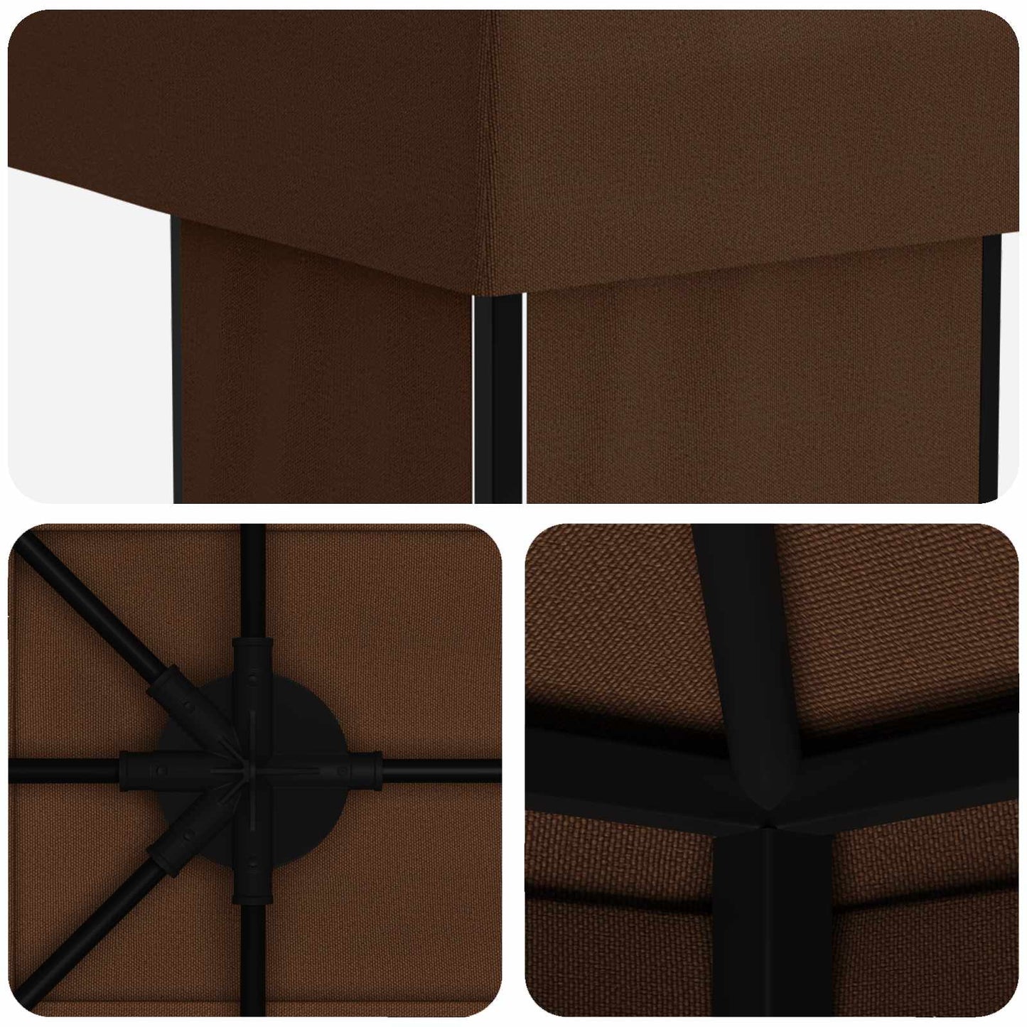 Have Gazebo 6 x 3 m Brun Polyester og Stål 190 gsm