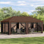 Have Gazebo 6 x 3 m Brun Polyester og Stål 190 gsm