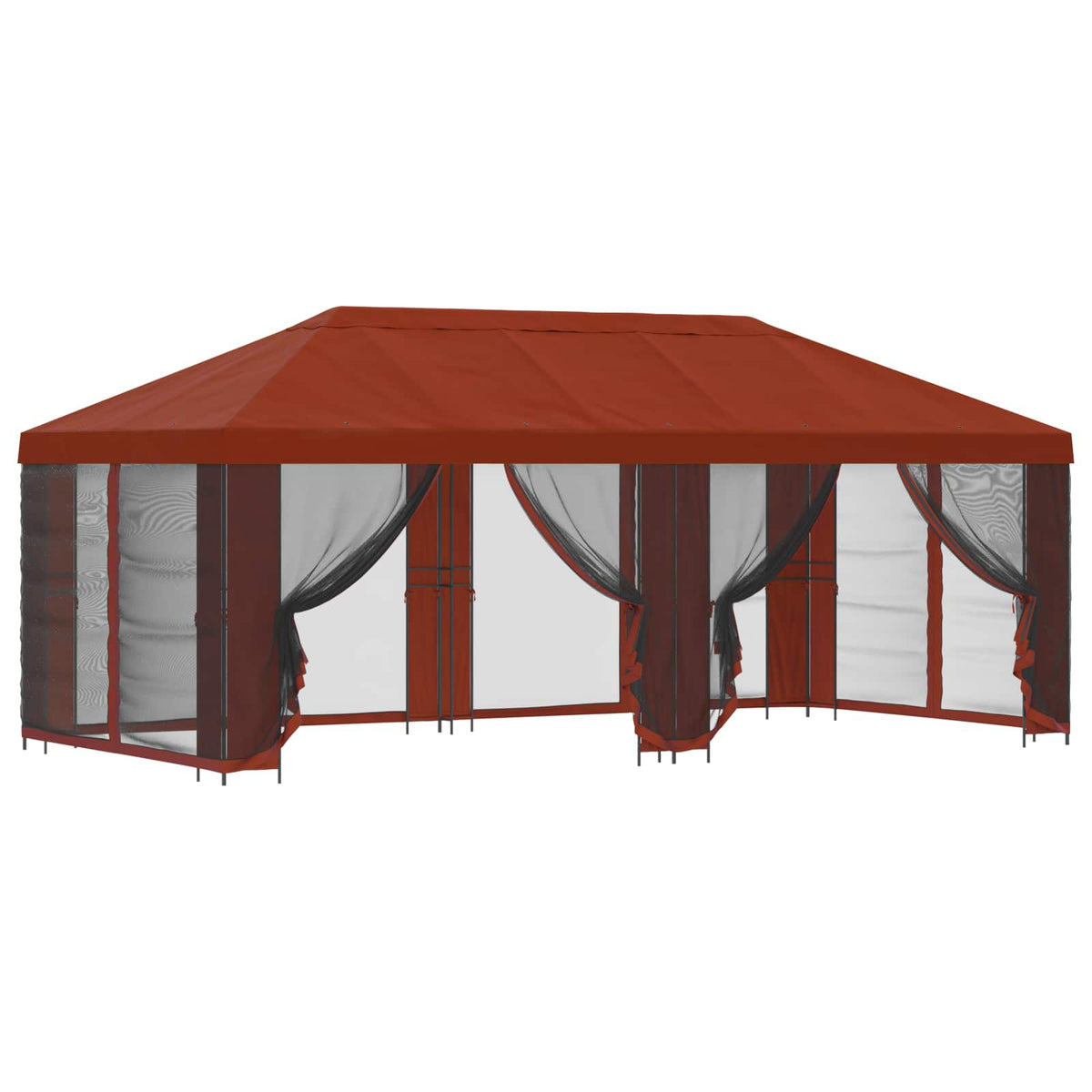 Havelæger med sidevægge 6 x 3 m Terrakotta Polyester og Stål
