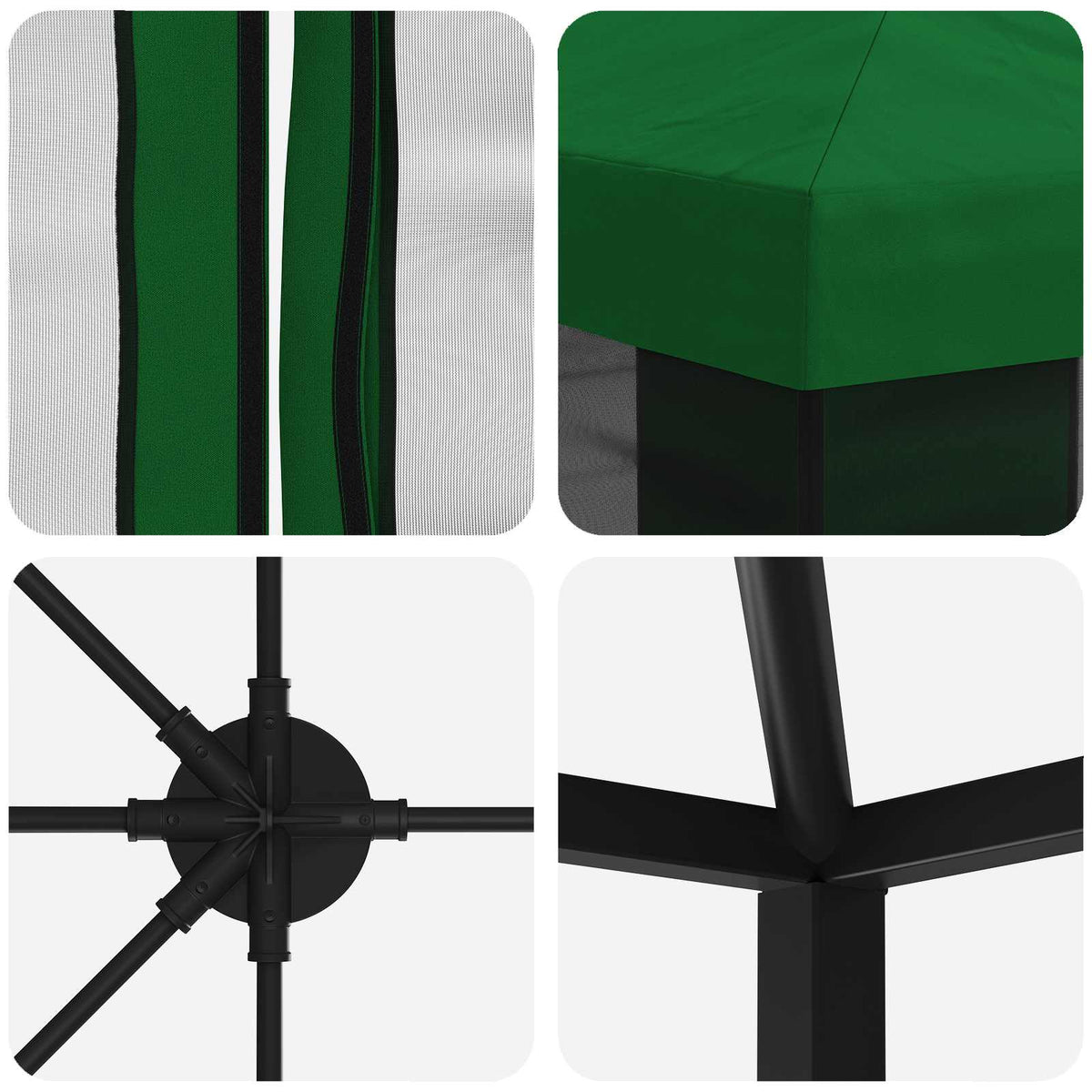 Havelæger med sidevægge 6 x 3 m Grøn Polyester og Stål 190 gsm