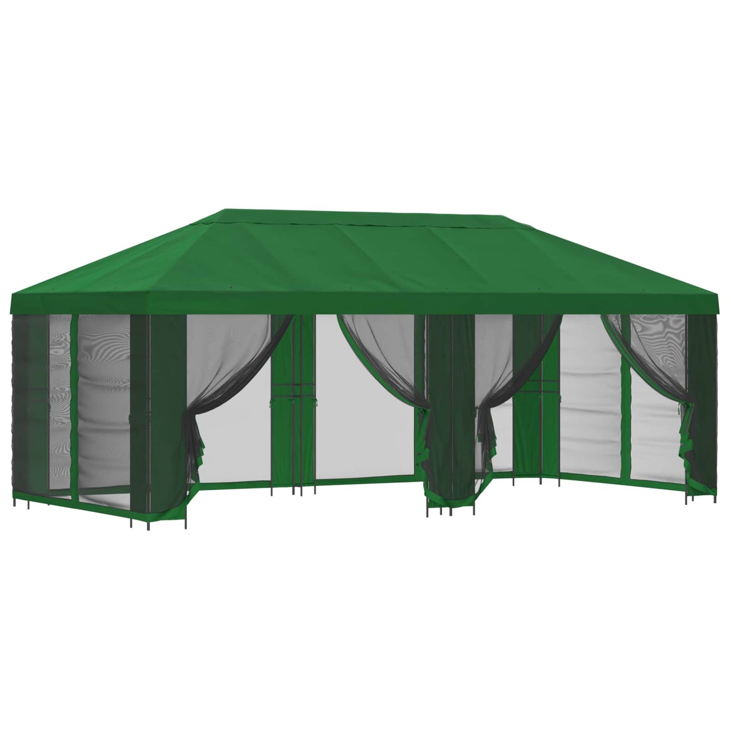 Havelæger med sidevægge 6 x 3 m Grøn Polyester og Stål 190 gsm