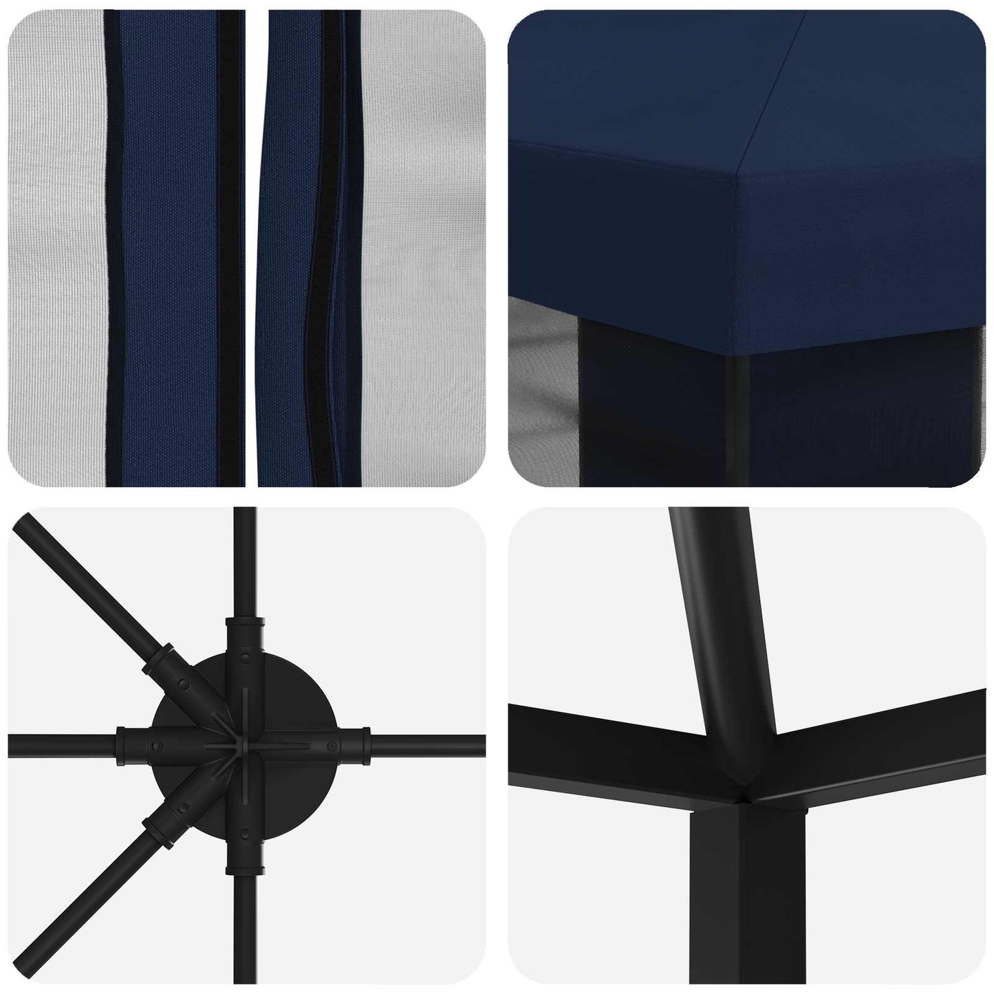 Havelæger med sidevægge 6 x 3 m Blå Polyester og Stål 190 gsm
