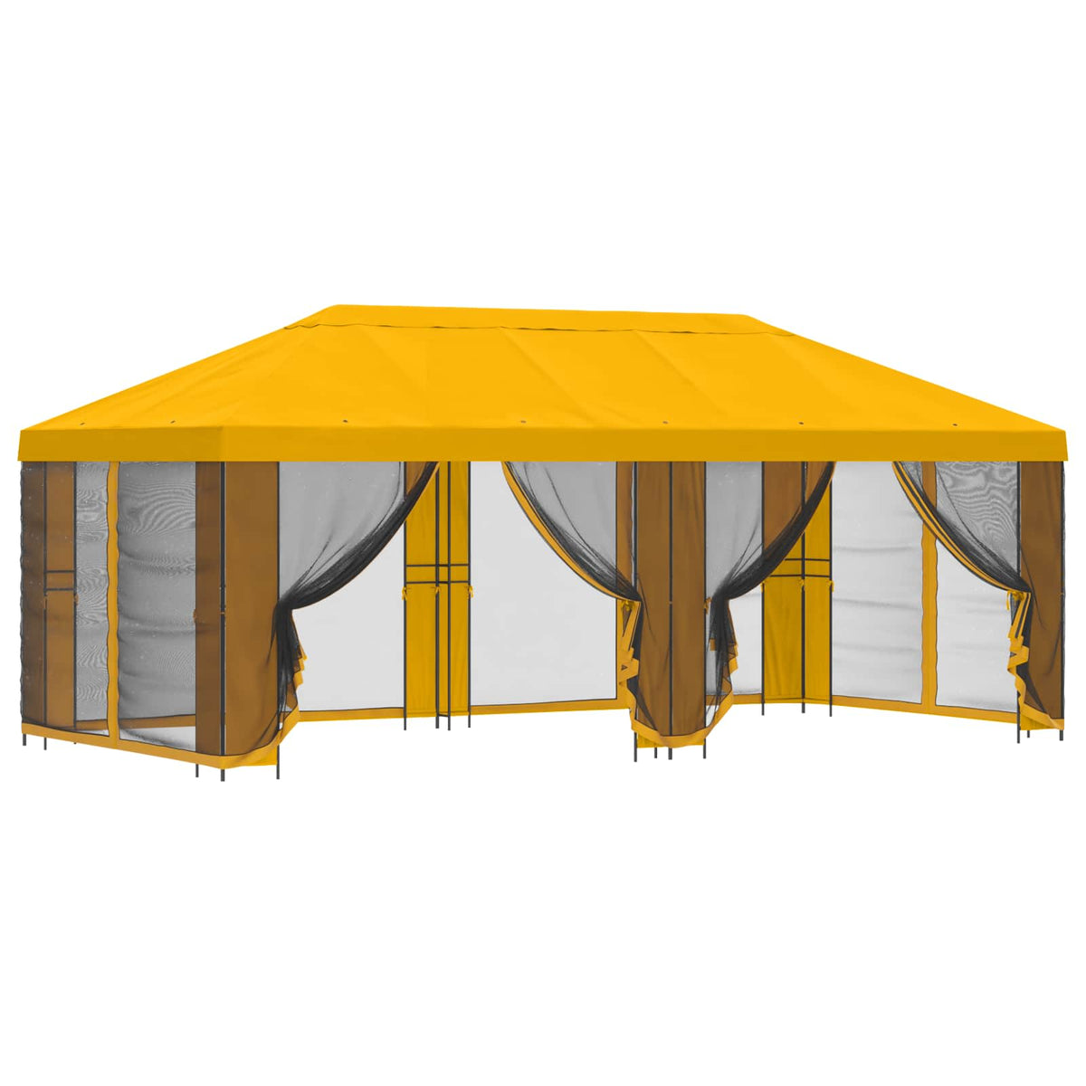 Havelæger med sidevægge 6 x 3 m Gul Polyester og Stål 190 gsm