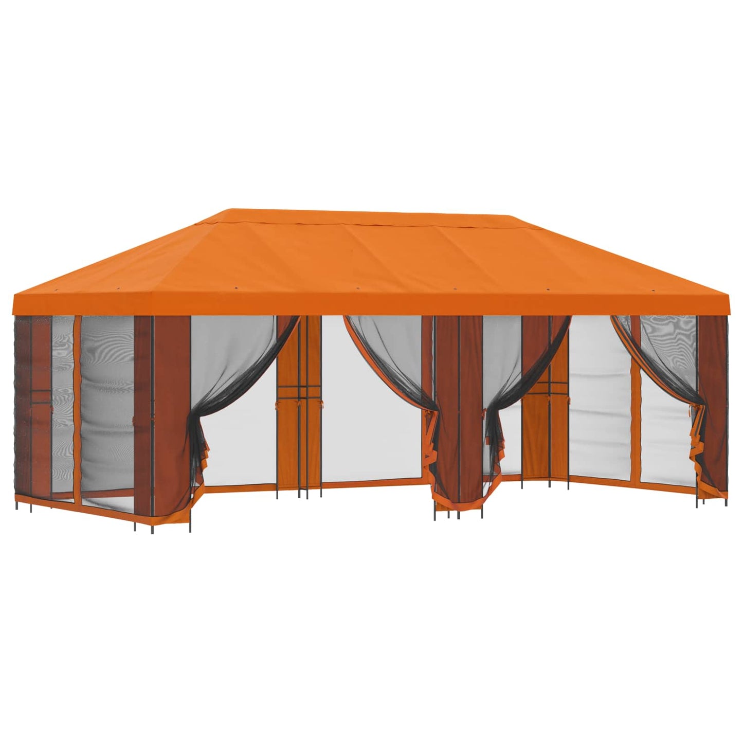 Havelæger med sidevægge 6 x 3 m Orange Polyester og Stål
