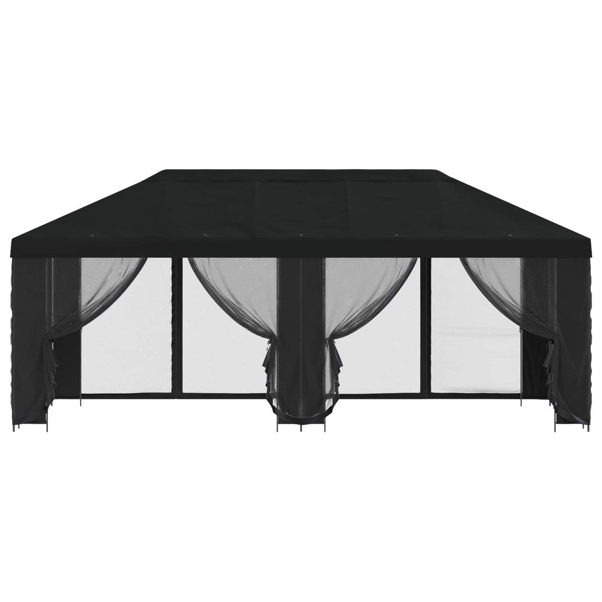 Havelæger med sidevægge 6 x 3 m Sort Polyester og Stål 190 gsm