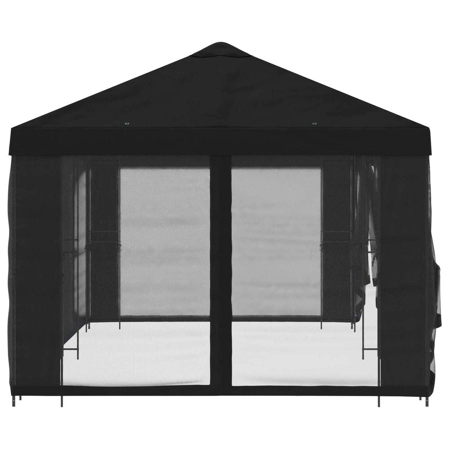 Havelæger med sidevægge 6 x 3 m Sort Polyester og Stål 190 gsm
