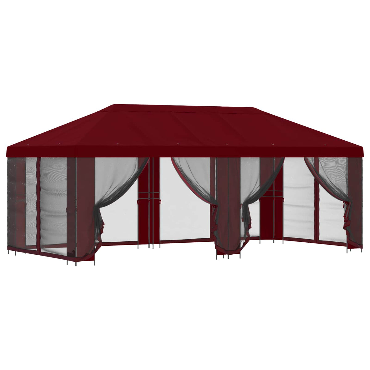 Havelæger med sidevægge 6 x 3 m Bordeaux Polyester og Stål