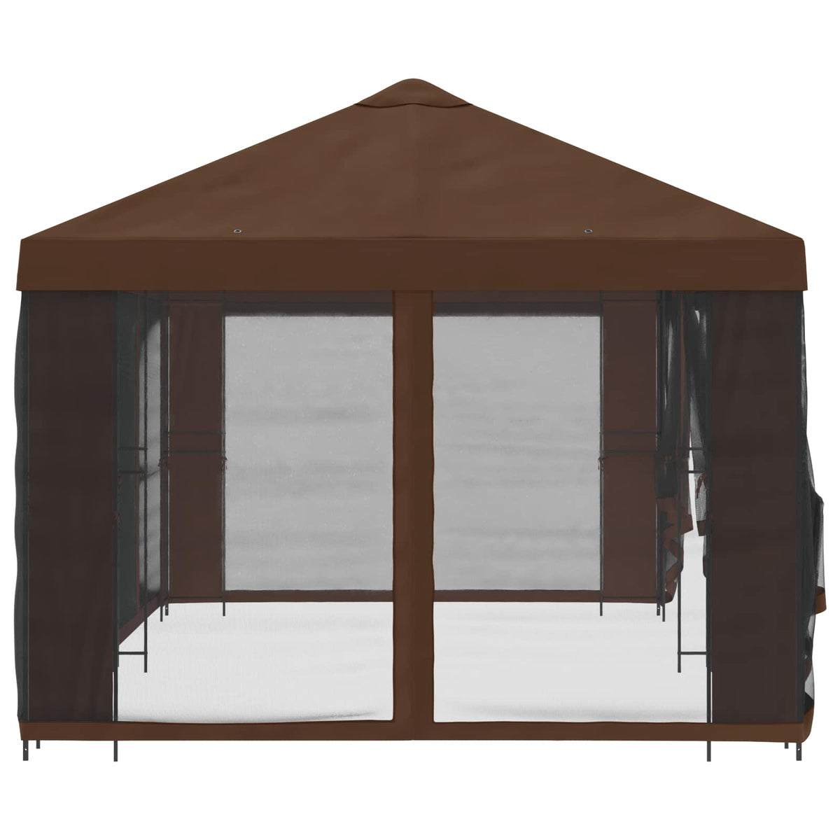 Havelæger med sidevægge 6 x 3 m Brun Polyester og Stål 190 gsm