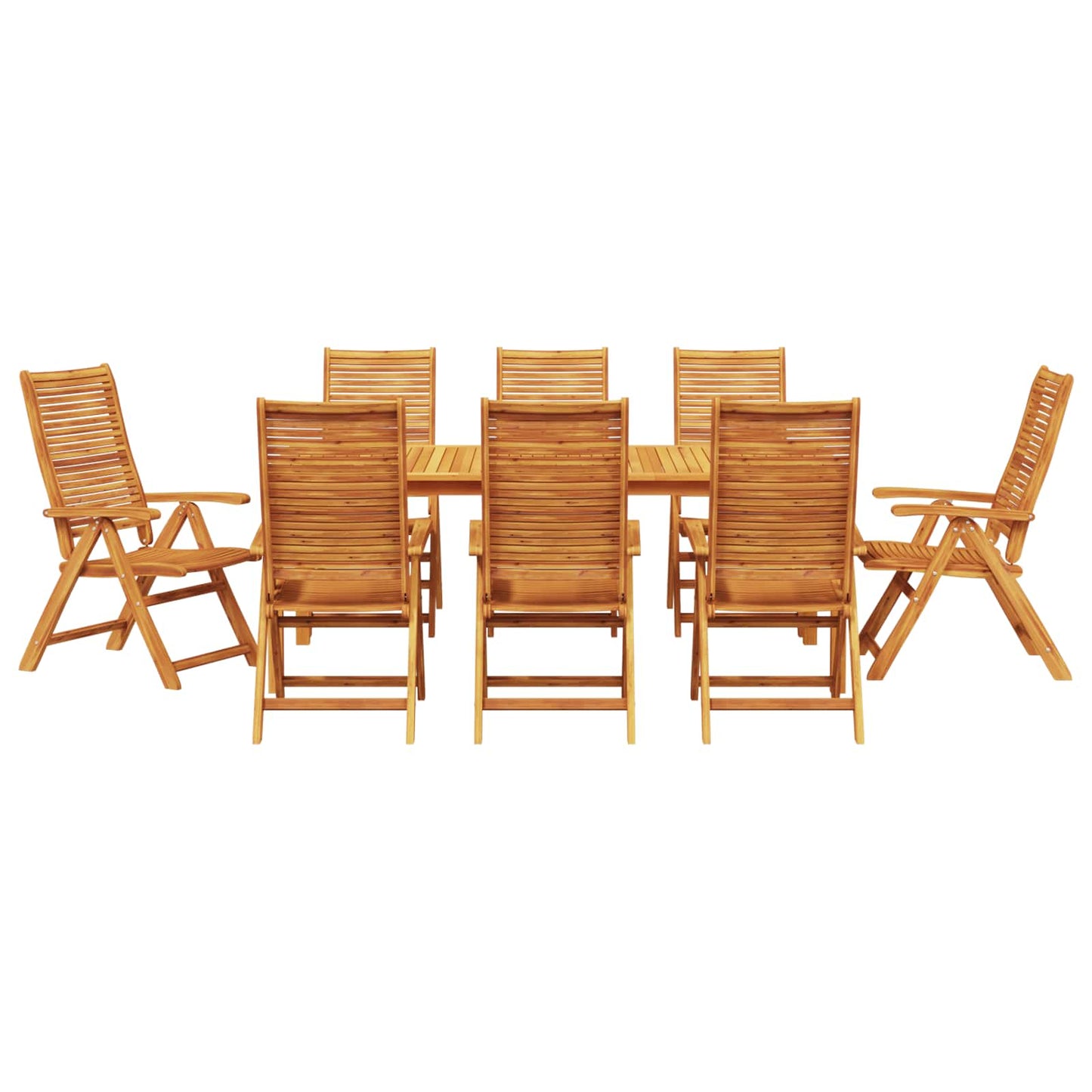 Have Spisebordssæt 9 stk. Brun Massivt Akacietræ