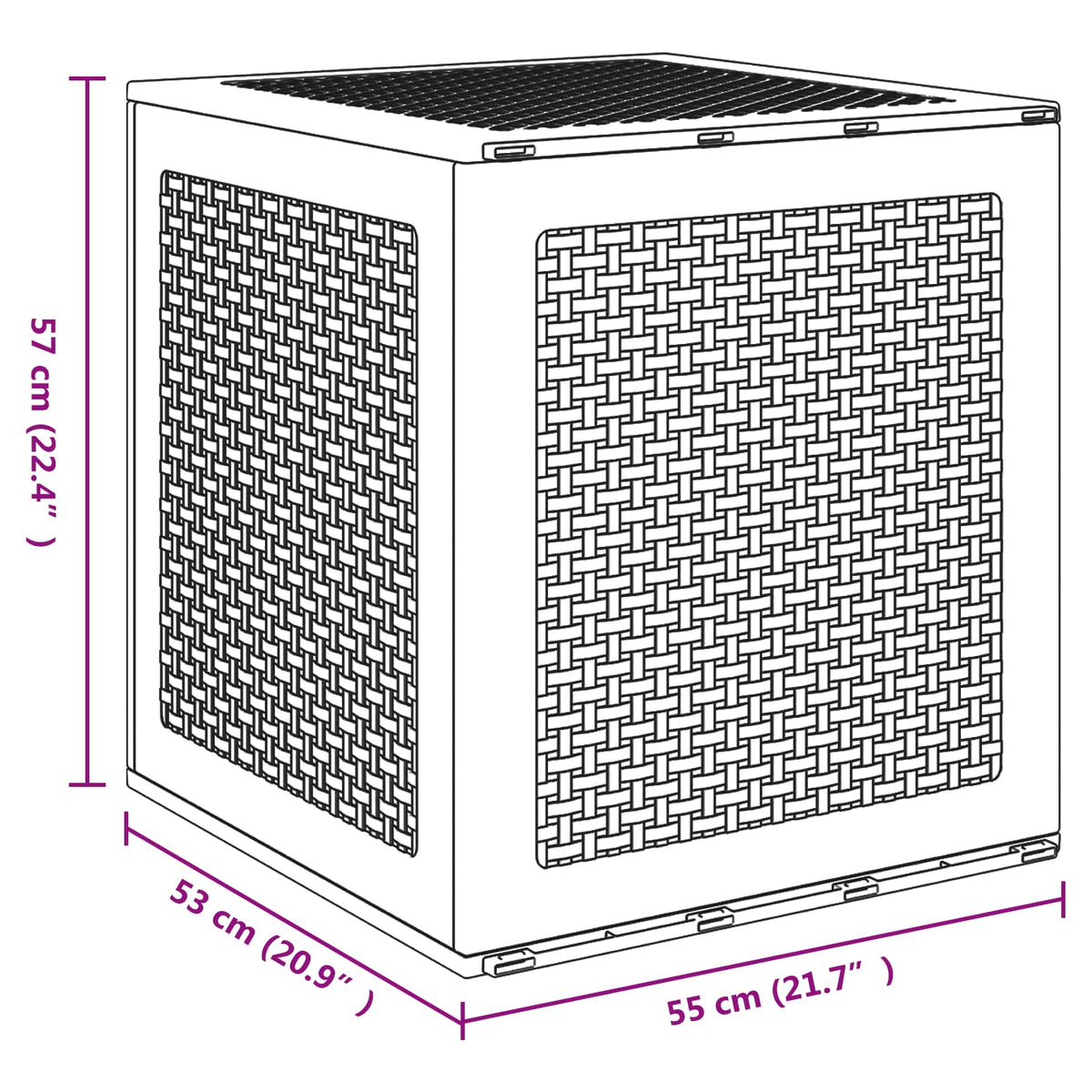 Opbevaringskasse Hvid 55 x 53 x 57 cm Polypropylen