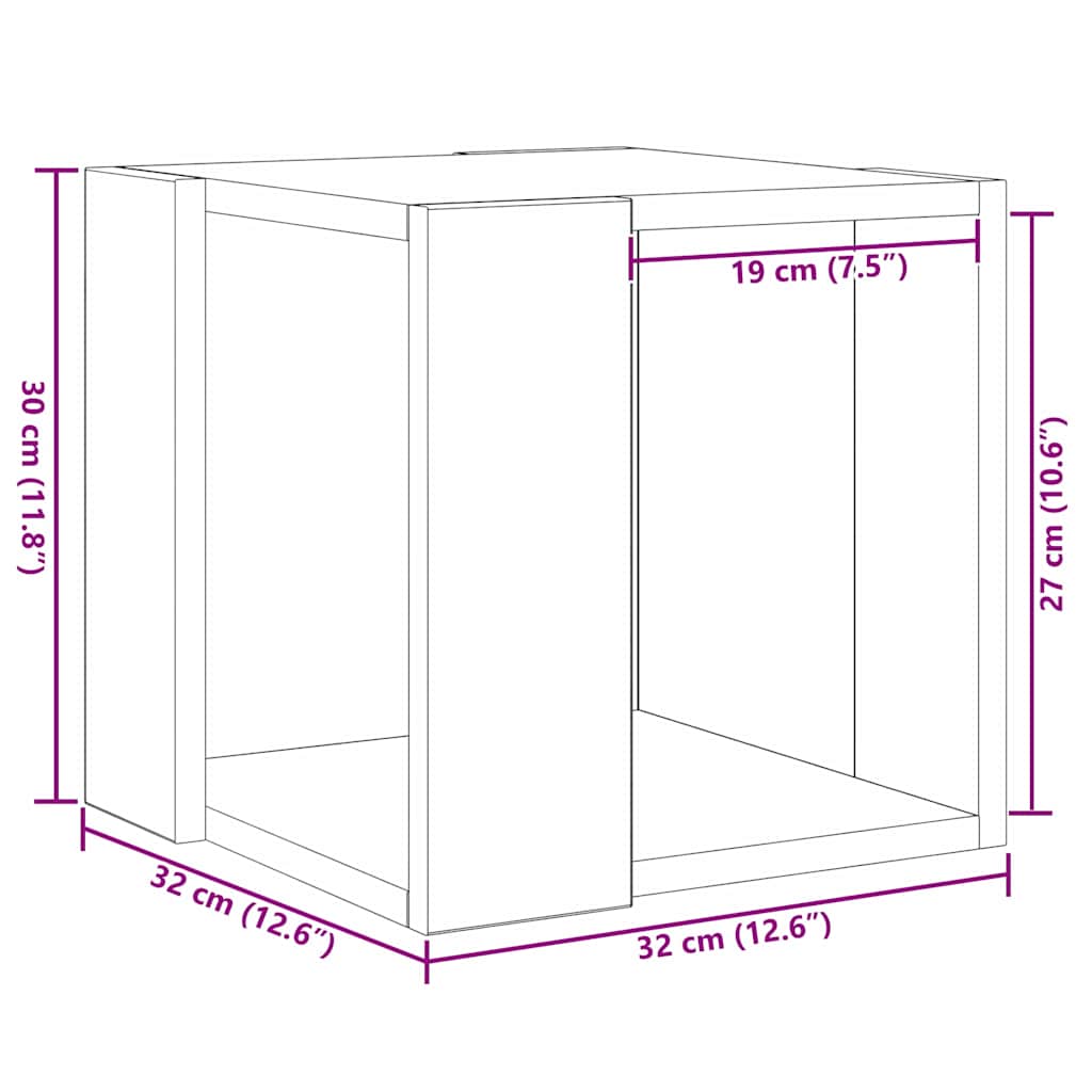 Sofabord Gammelt træ 32 x 32 x 30 cm Konstrueret træ