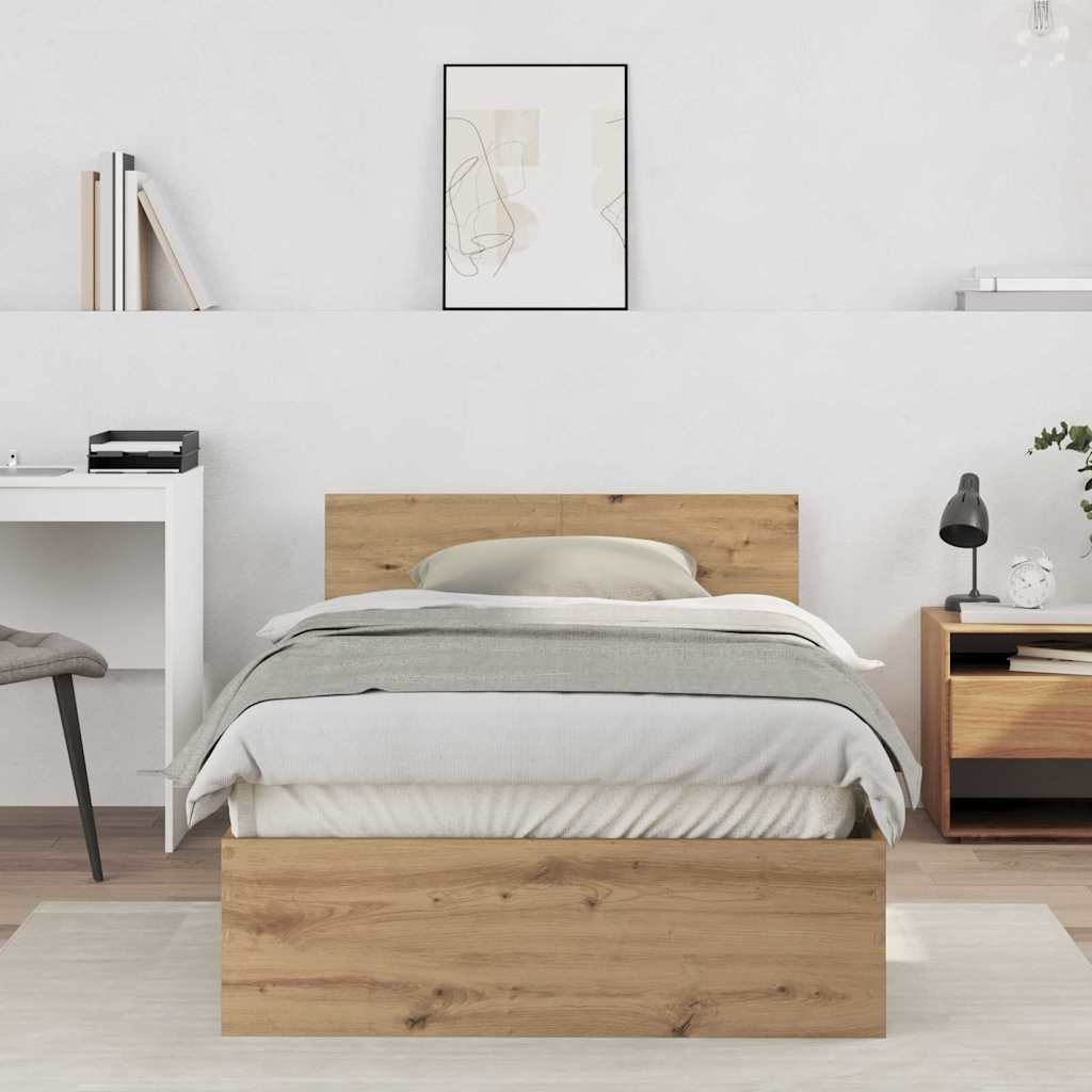Sengestel med hovedgærde Artisan-eg 203 x 104 x 70 cm