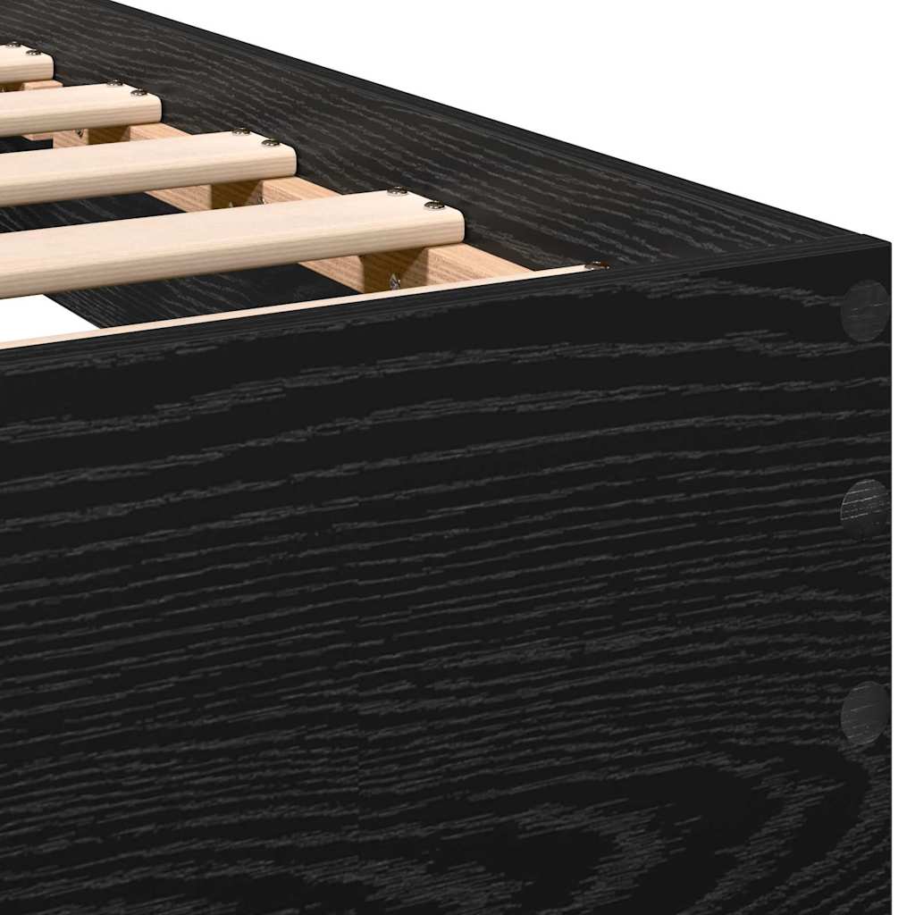 Sengestel med hovedgærde Sort eg 203 x 104 x 70 cm