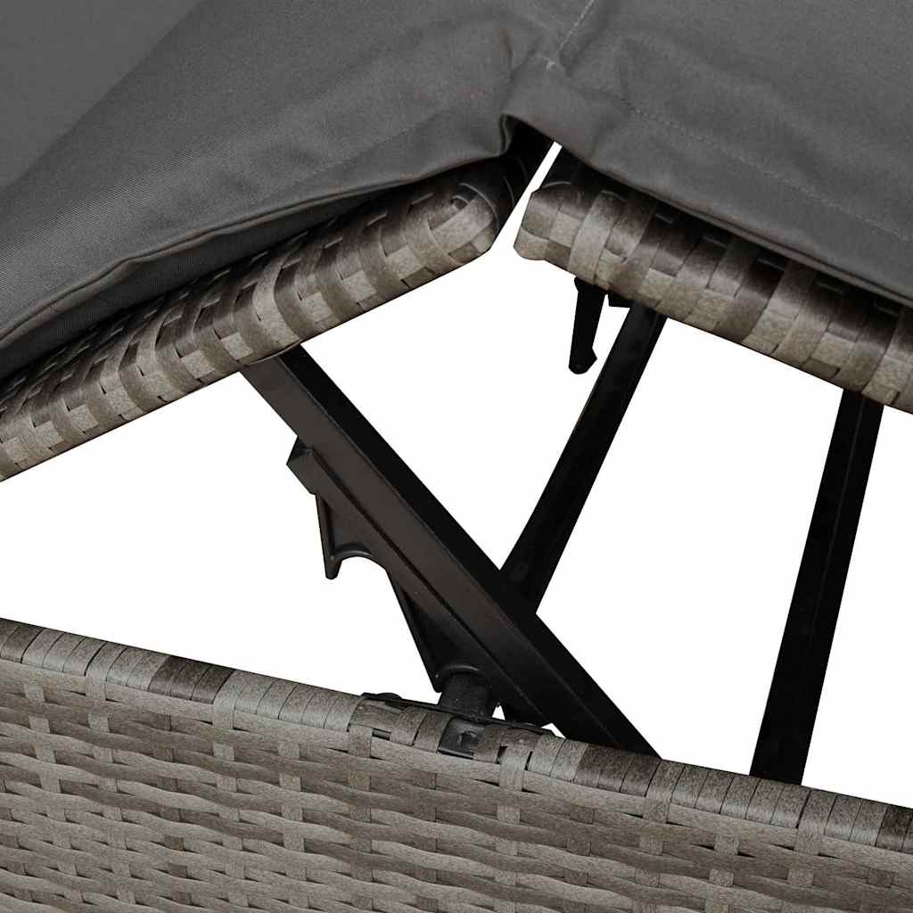 Dobbelt solstol Grå polyrattan