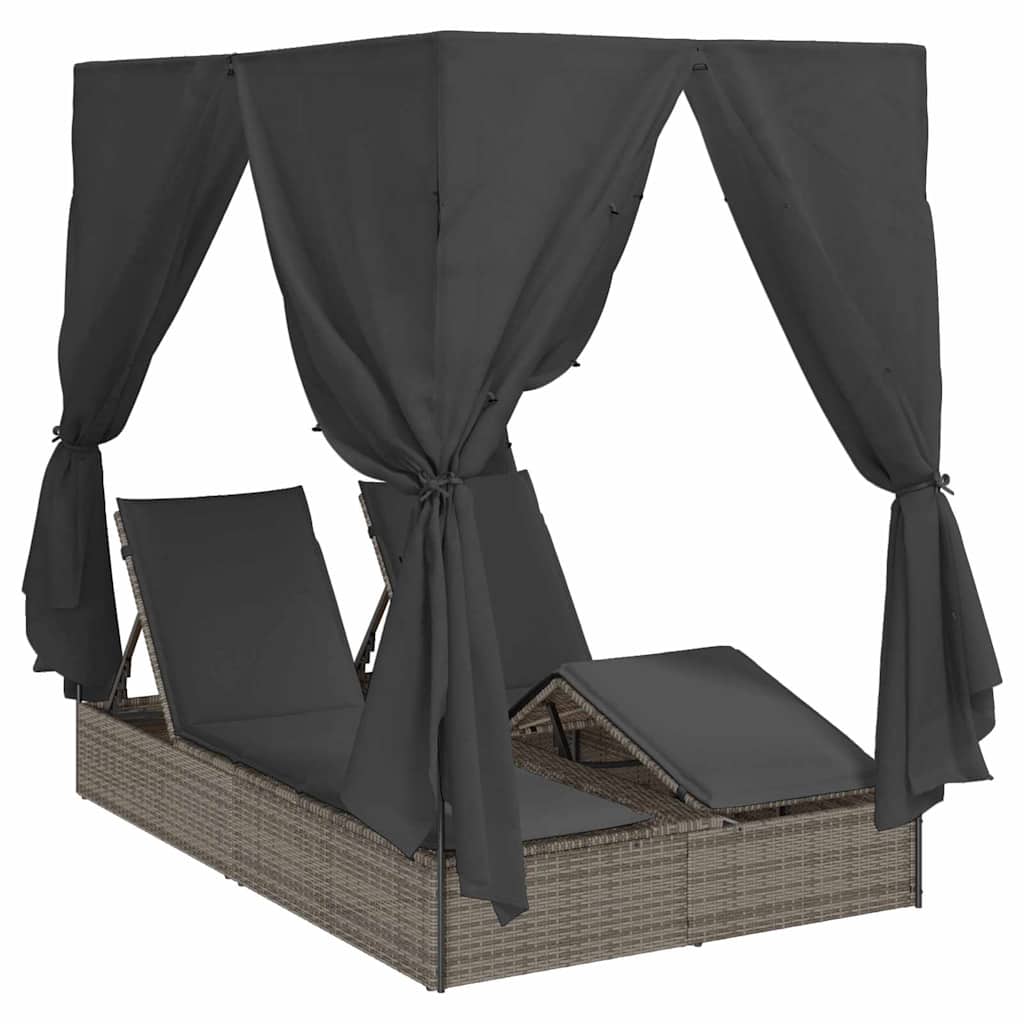 Dobbelt solstol Grå polyrattan