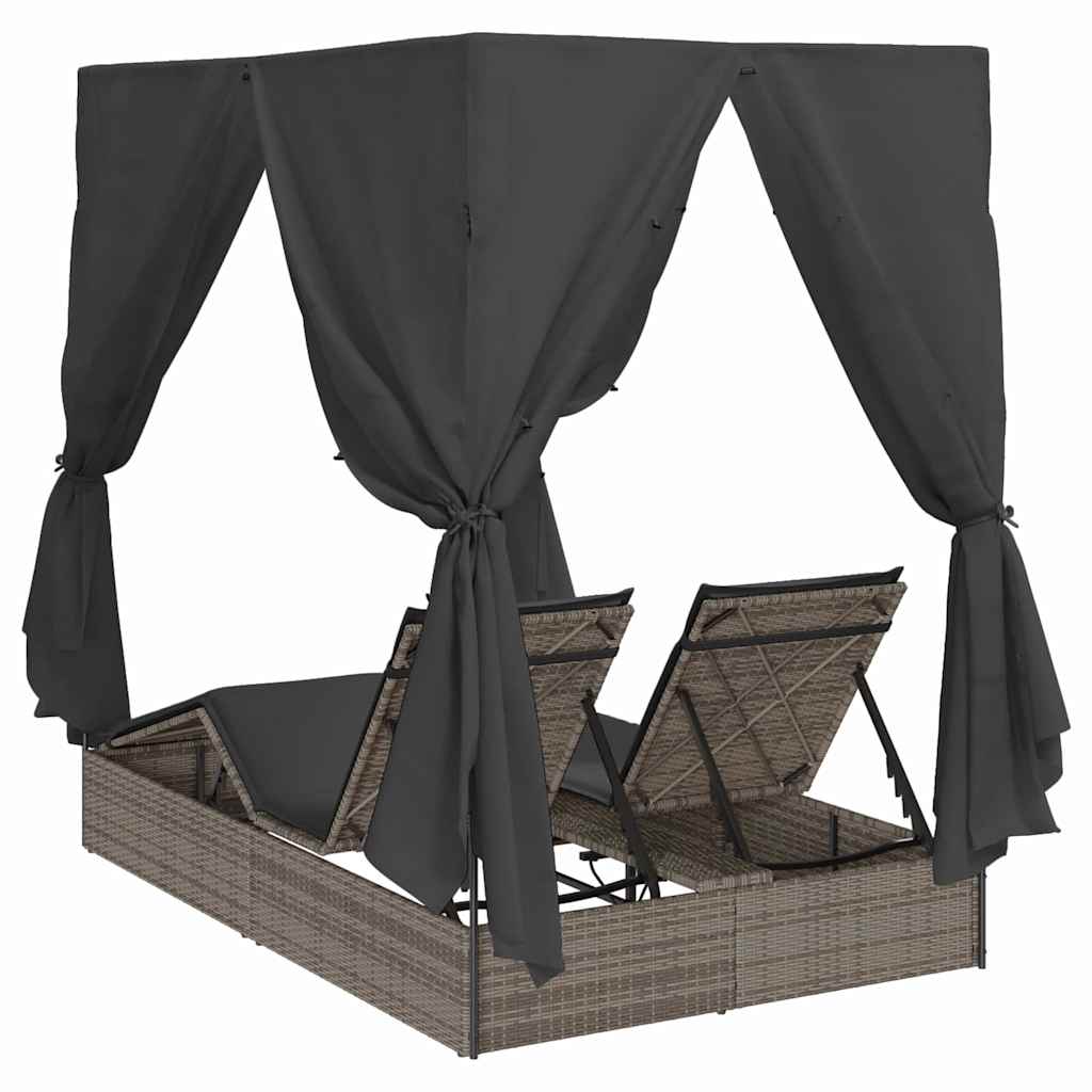 Dobbelt solstol Grå polyrattan