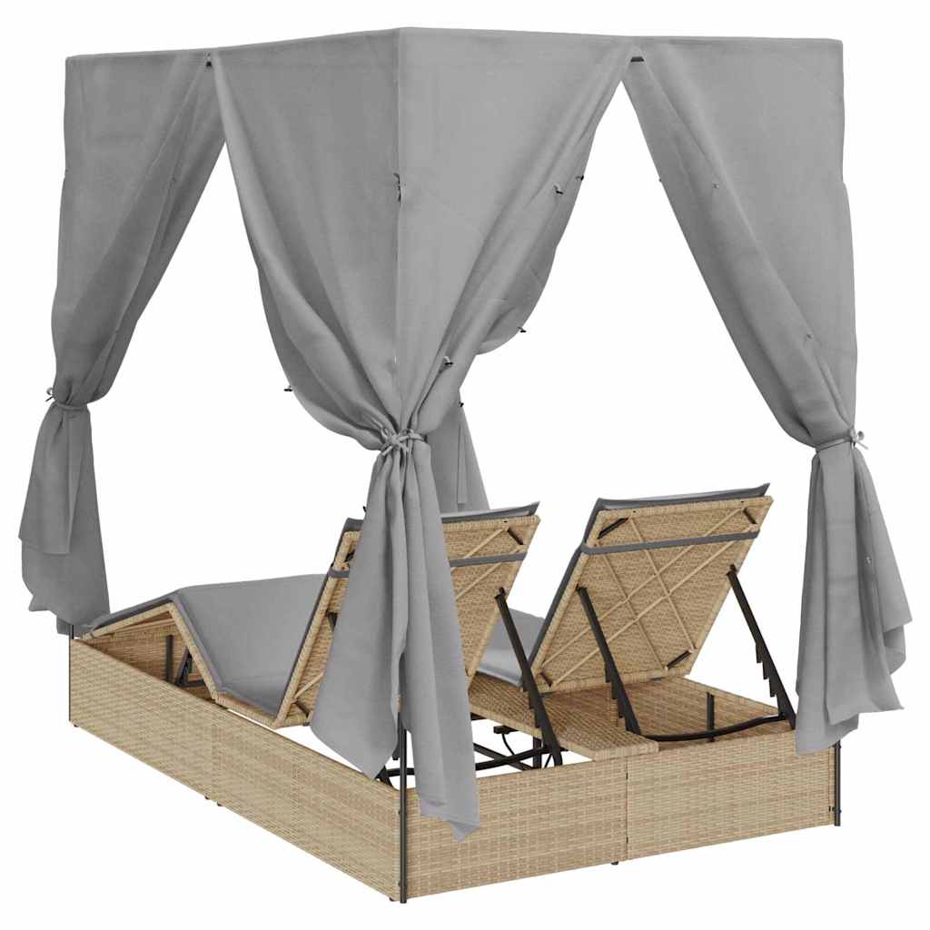 Dobbelt solstol Grå polyrattan