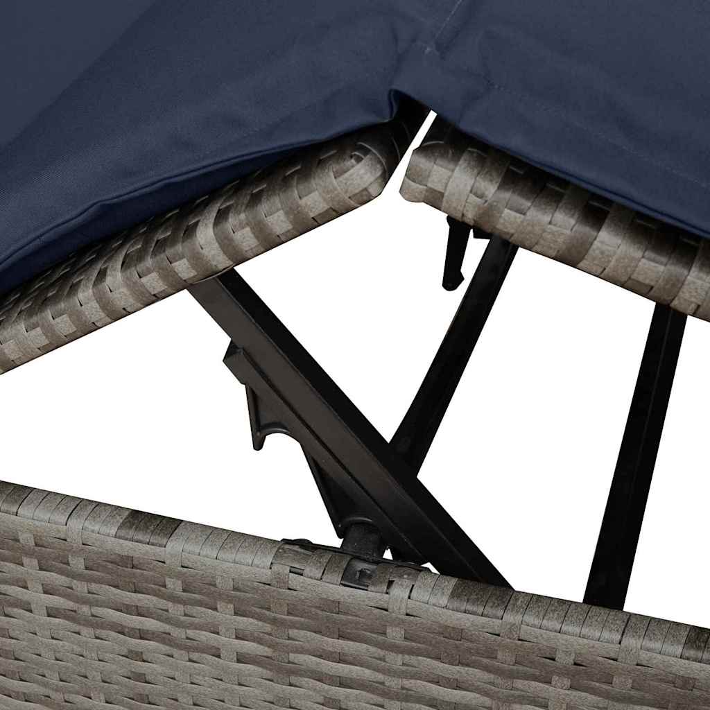 Dobbelt solstol Sort polyrattan
