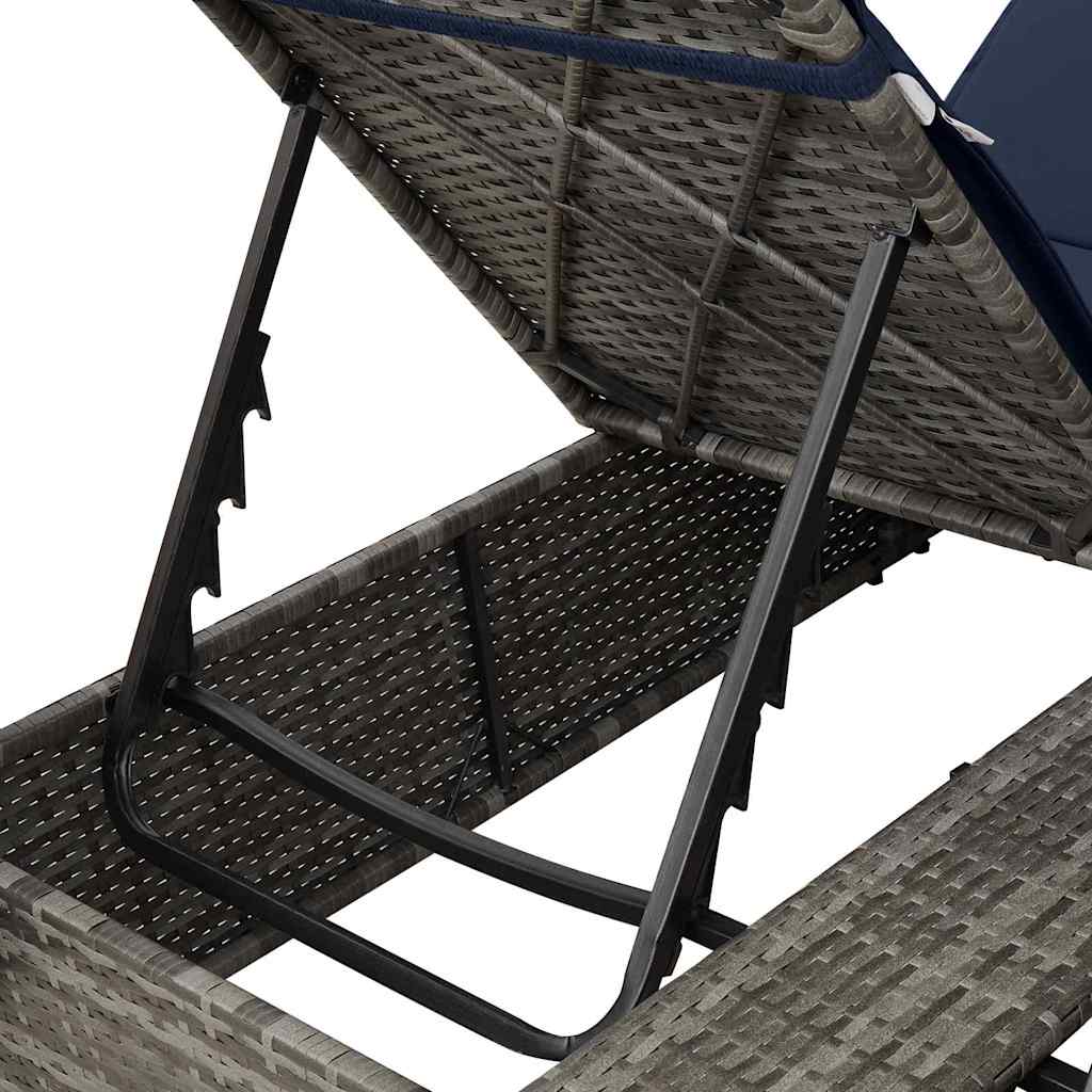 Dobbelt solstol Sort polyrattan