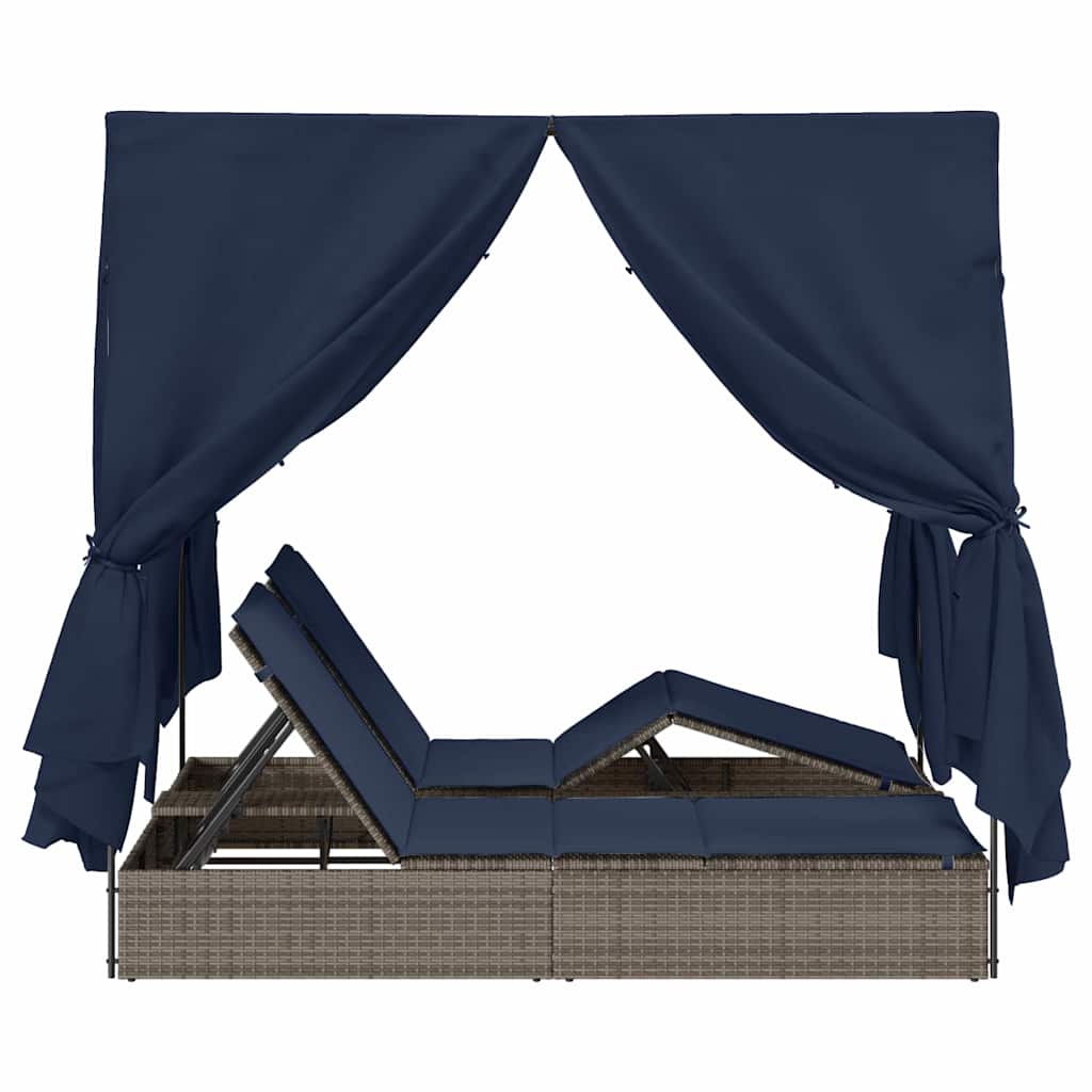 Dobbelt solstol Sort polyrattan