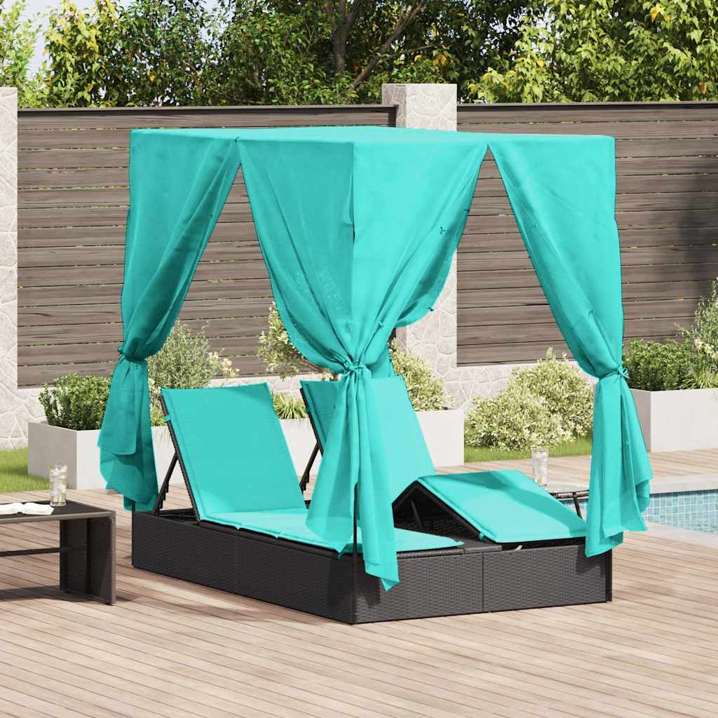 Dobbelt solstol Turkis polyrattan