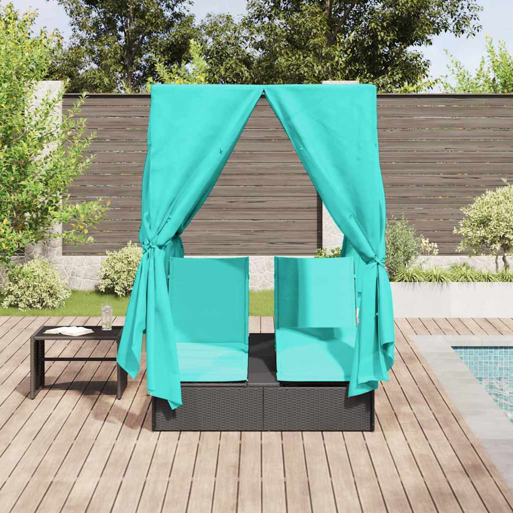 Dobbelt solstol Turkis polyrattan