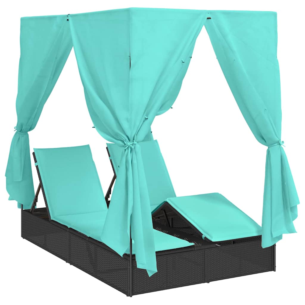 Dobbelt solstol Turkis polyrattan