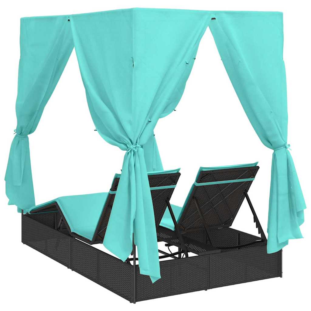 Dobbelt solstol Turkis polyrattan