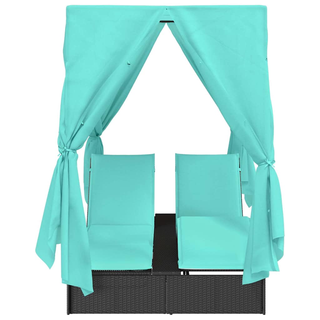 Dobbelt solstol Turkis polyrattan