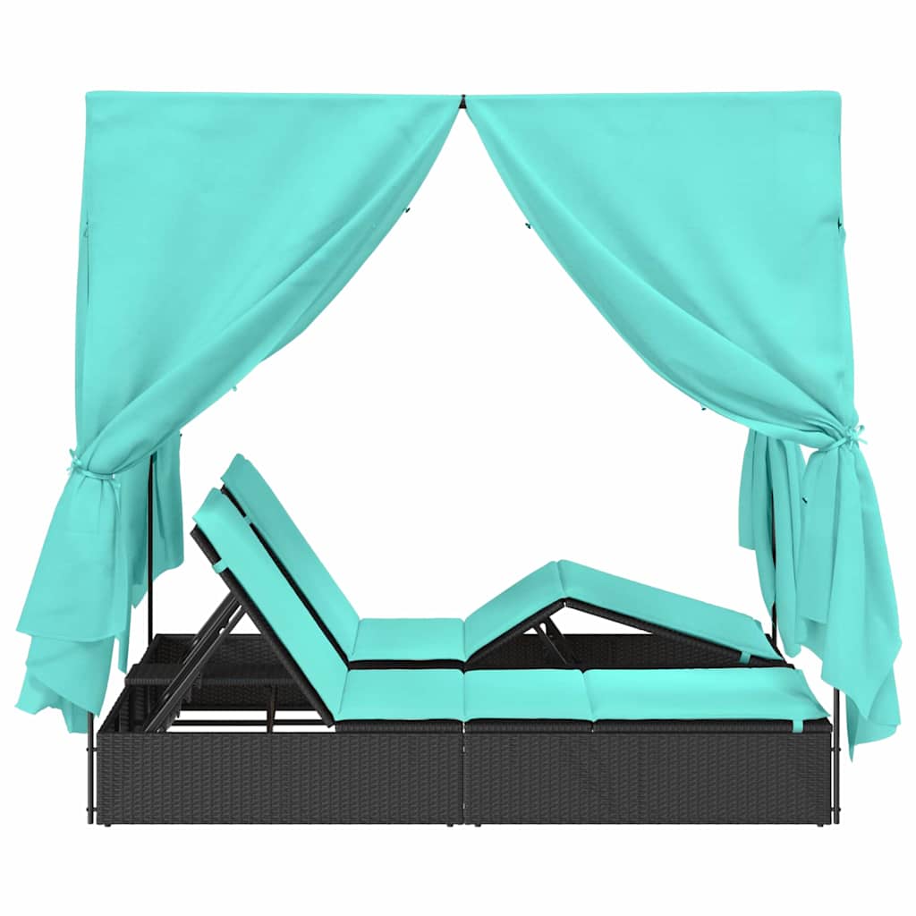Dobbelt solstol Turkis polyrattan