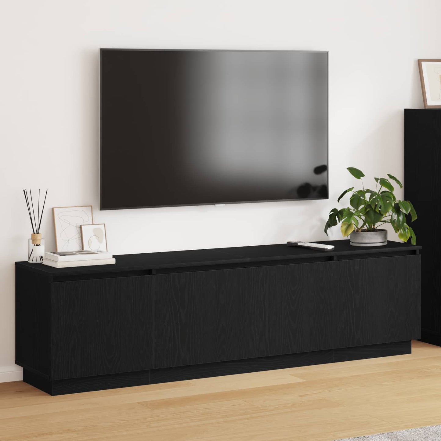 TV-skab 180 x 38 x 49 cm Sort eg Konstrueret træ