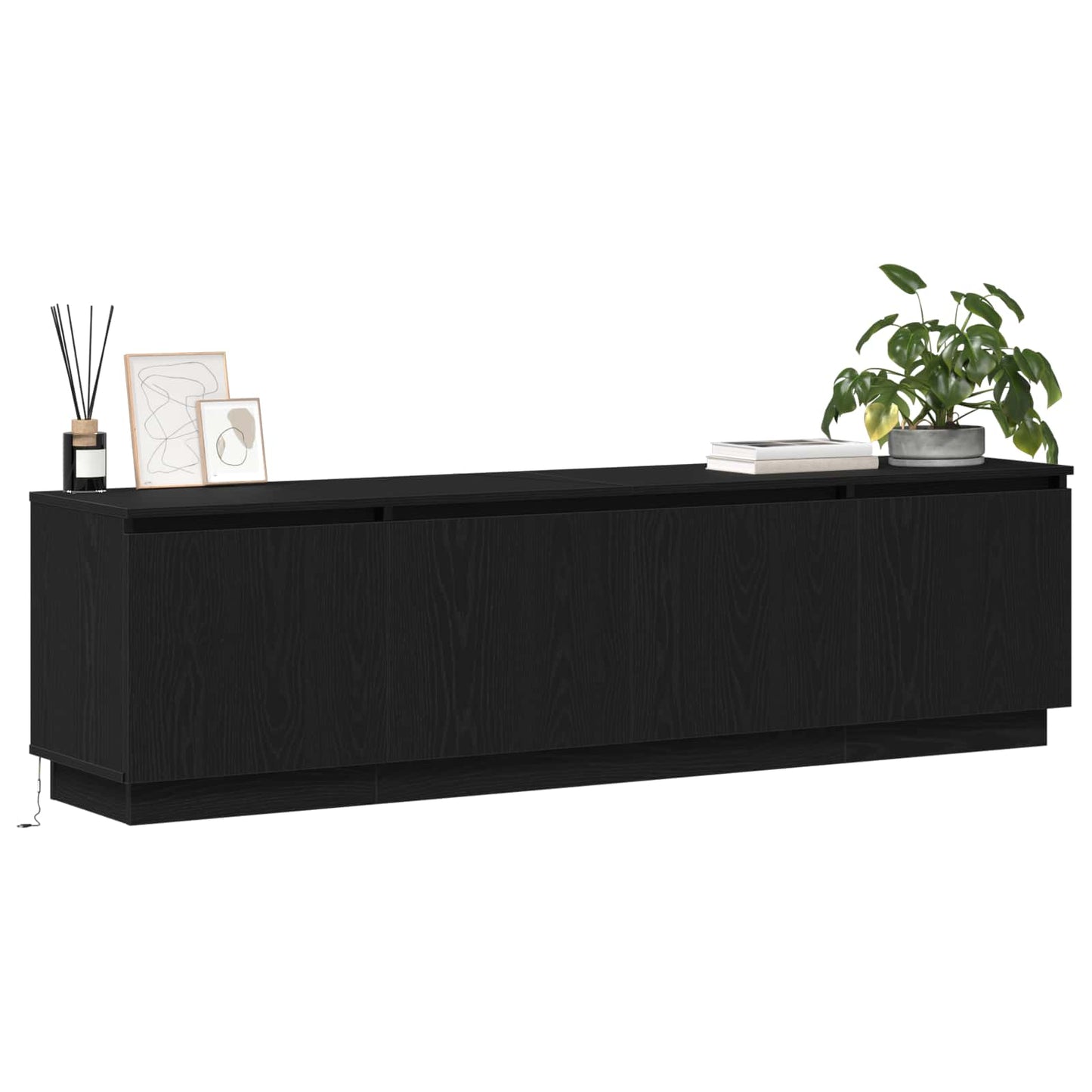 TV-skab 180 x 38 x 49 cm Sort eg Konstrueret træ