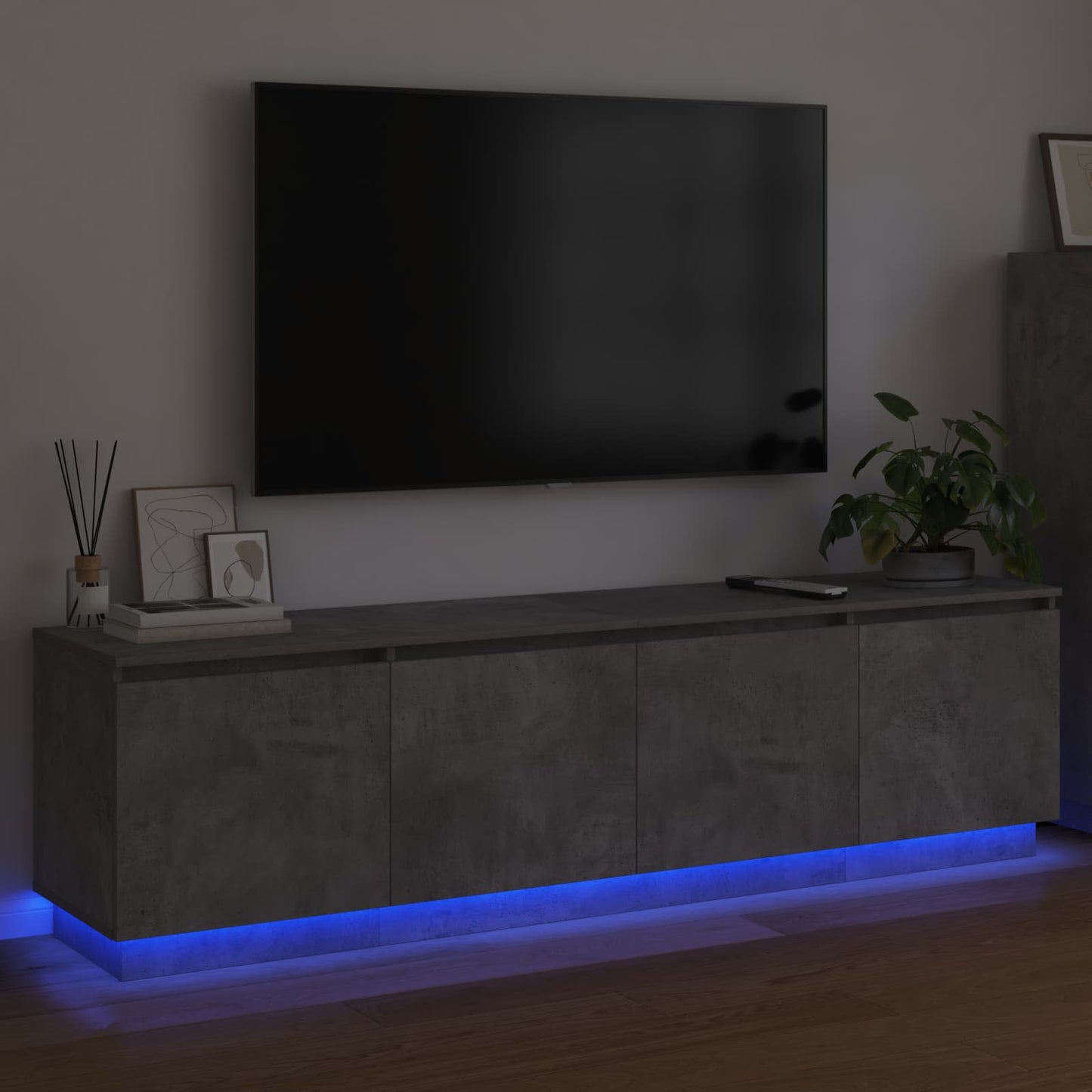 TV-skab 180 x 38 x 49 cm Beton Grå Konstrueret træ