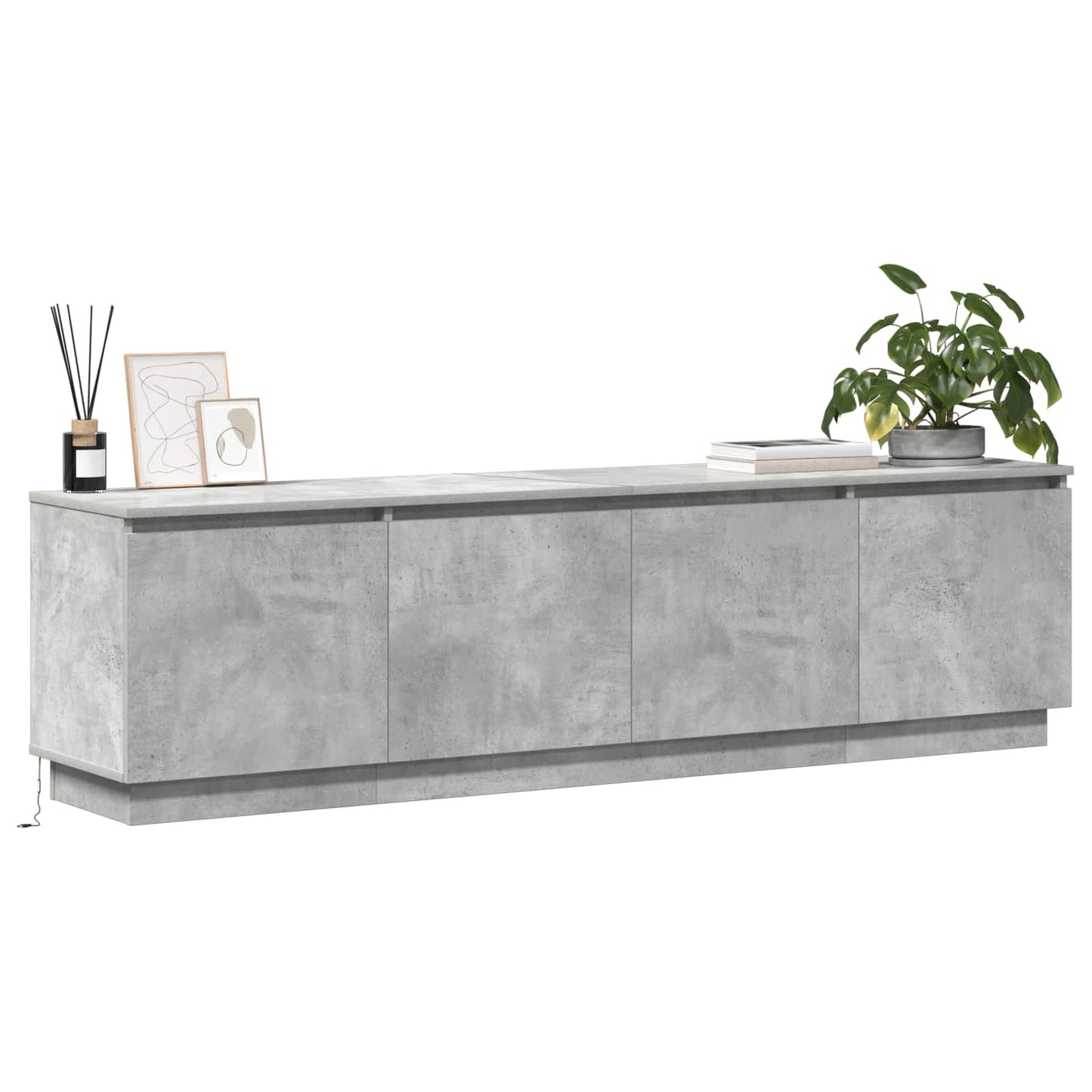 TV-skab 180 x 38 x 49 cm Beton Grå Konstrueret træ