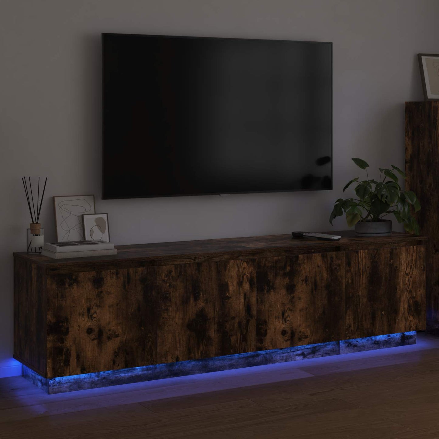 TV-skab 180 x 38 x 49 cm Røget eg Konstrueret træ