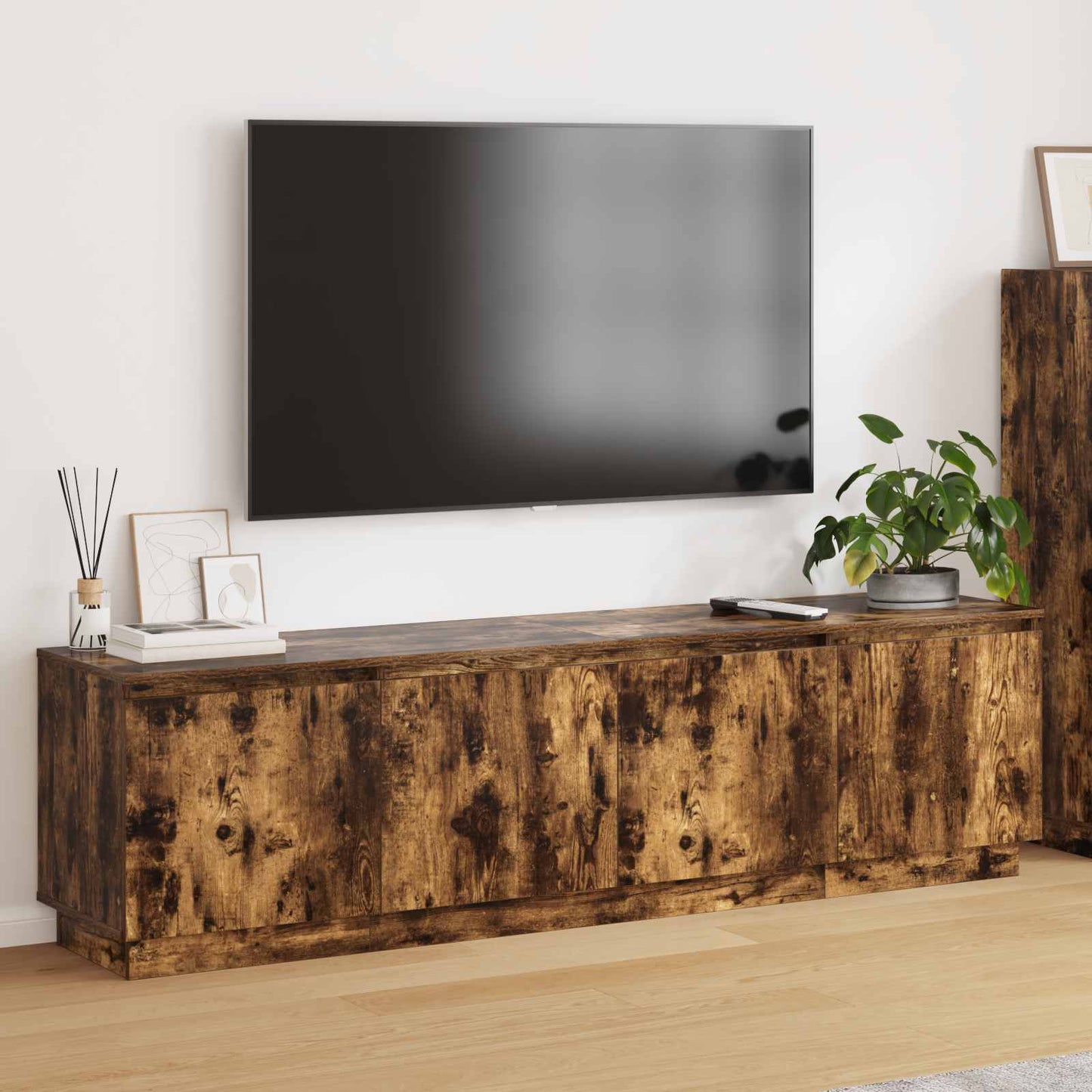 TV-skab 180 x 38 x 49 cm Røget eg Konstrueret træ