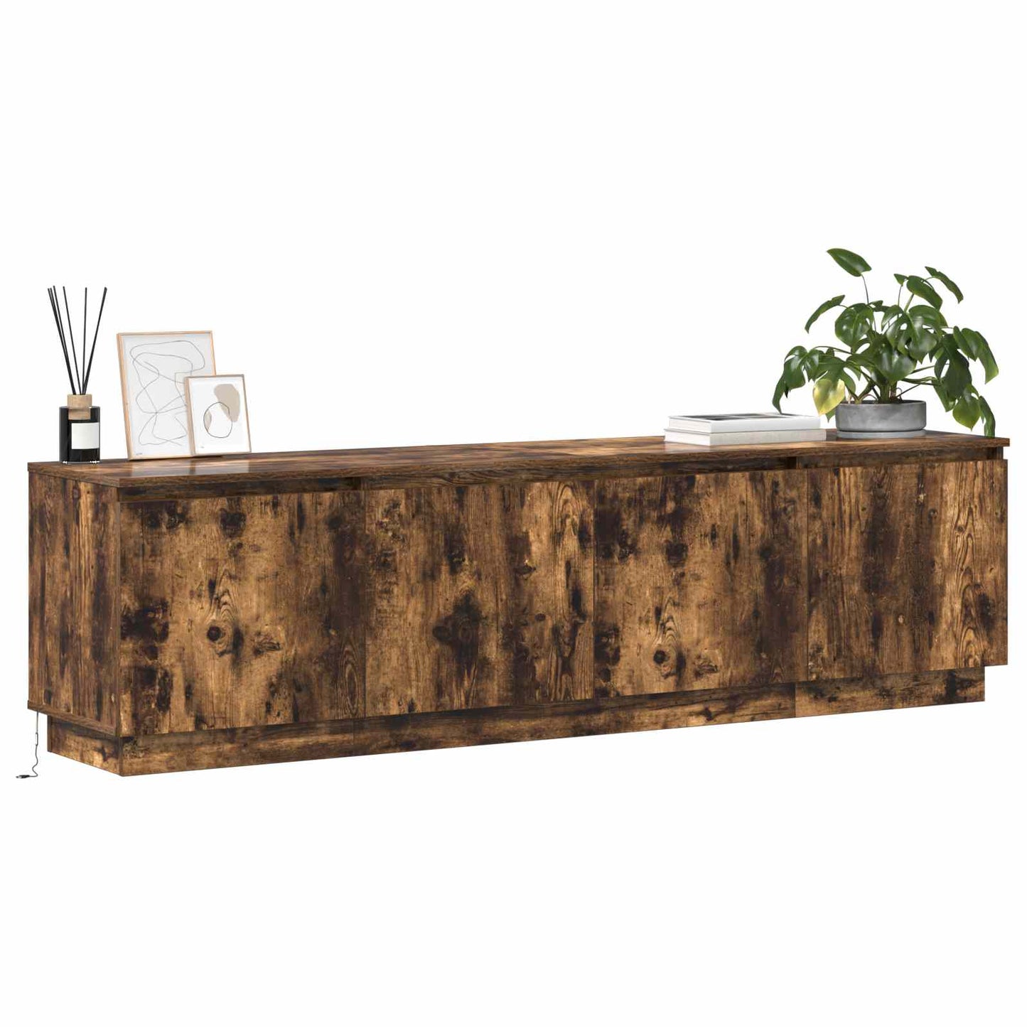 TV-skab 180 x 38 x 49 cm Røget eg Konstrueret træ
