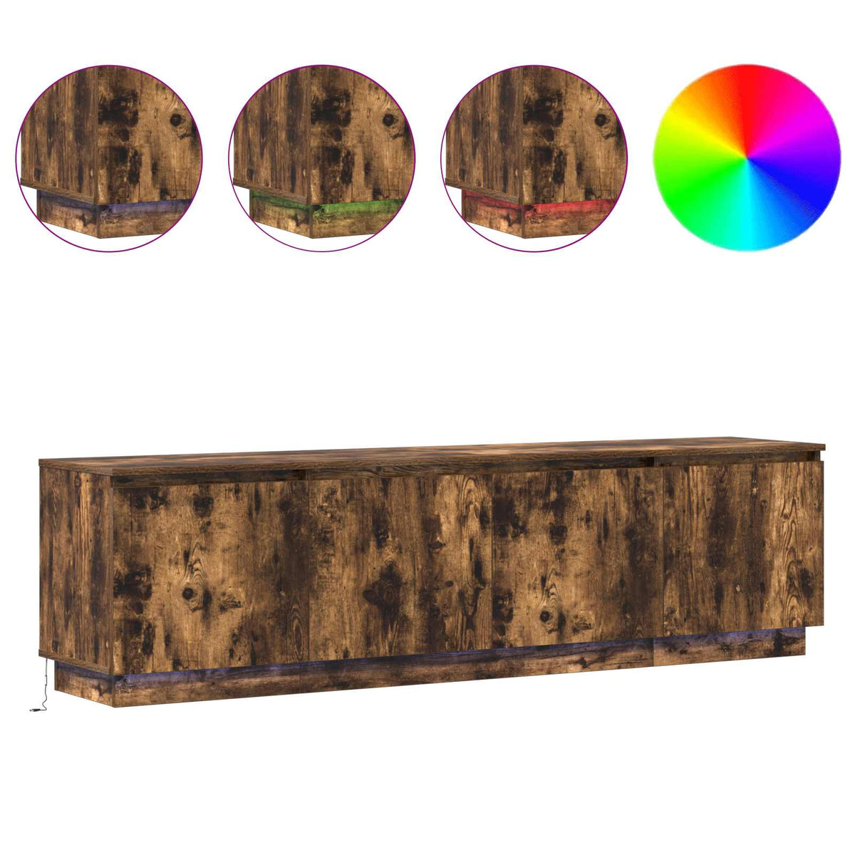 TV-skab 180 x 38 x 49 cm Røget eg Konstrueret træ