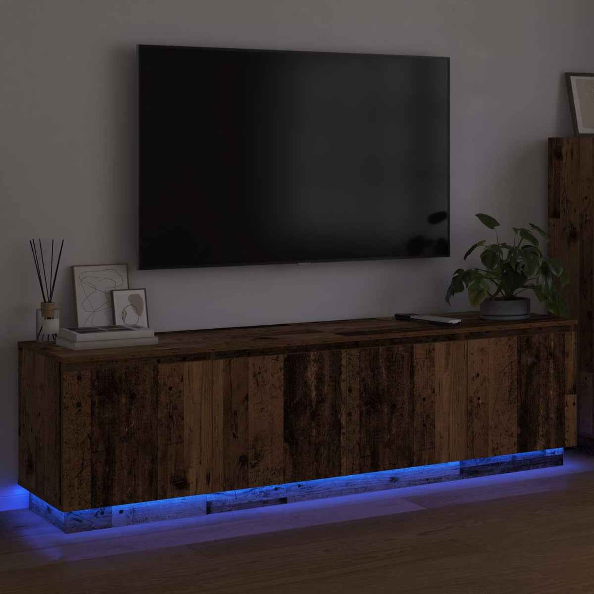 TV-skab 180 x 38 x 49 cm Gammelt træ Konstrueret træ