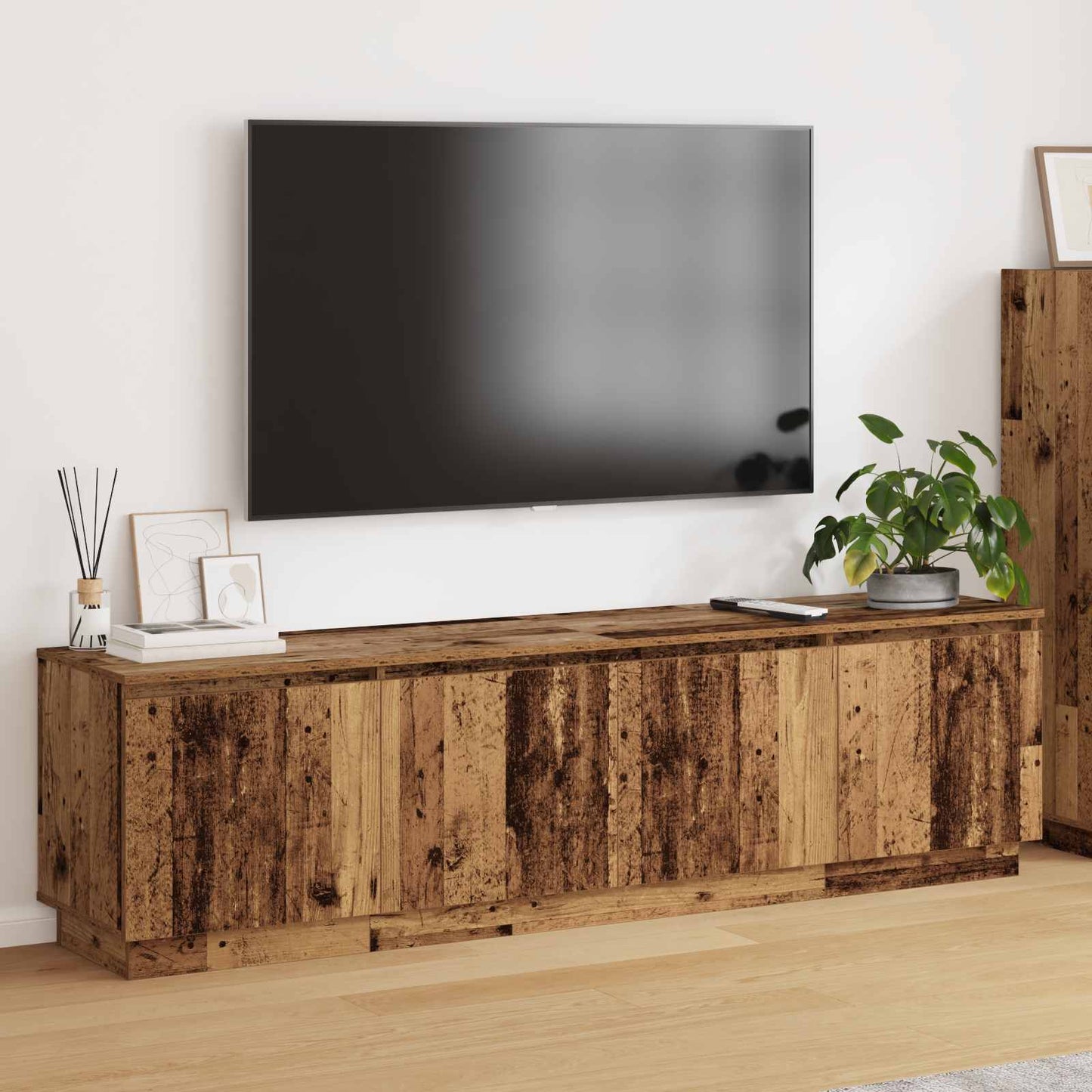 TV-skab 180 x 38 x 49 cm Gammelt træ Konstrueret træ