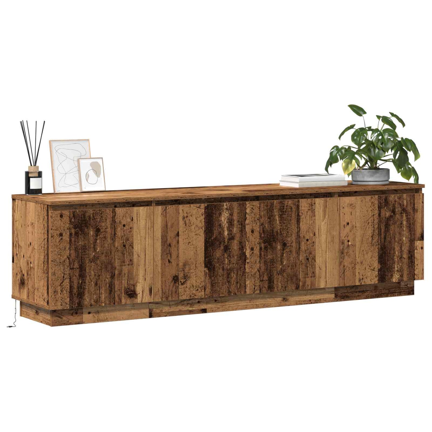 TV-skab 180 x 38 x 49 cm Gammelt træ Konstrueret træ