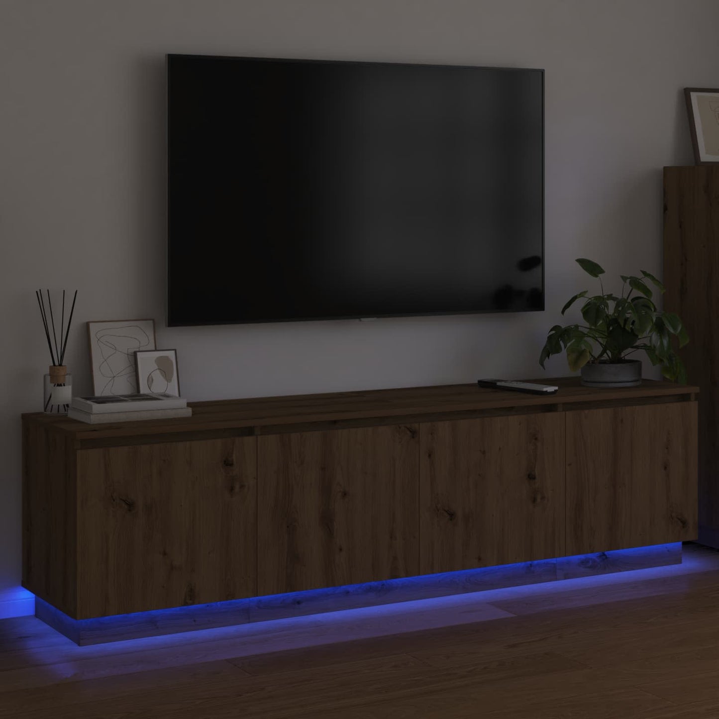 TV-skab 180 x 38 x 49 cm Artisan Egetræ Konstrueret træ