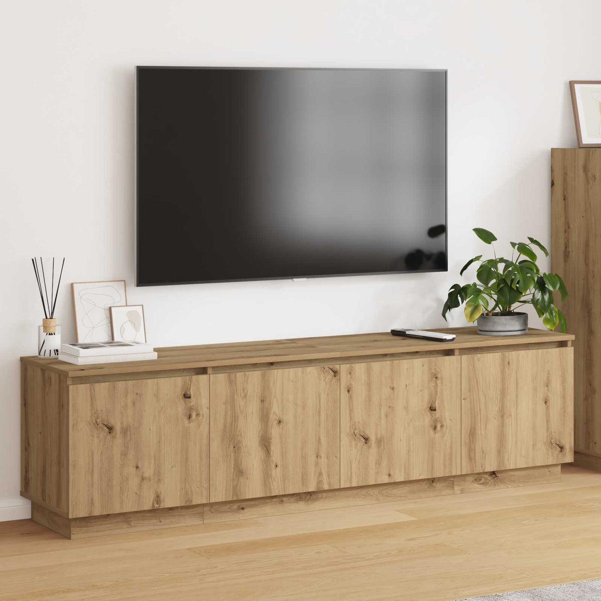 TV-skab 180 x 38 x 49 cm Artisan Egetræ Konstrueret træ