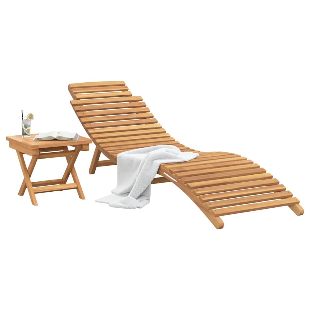 Solstol 2 stk. Massiv Teaktræ Brun