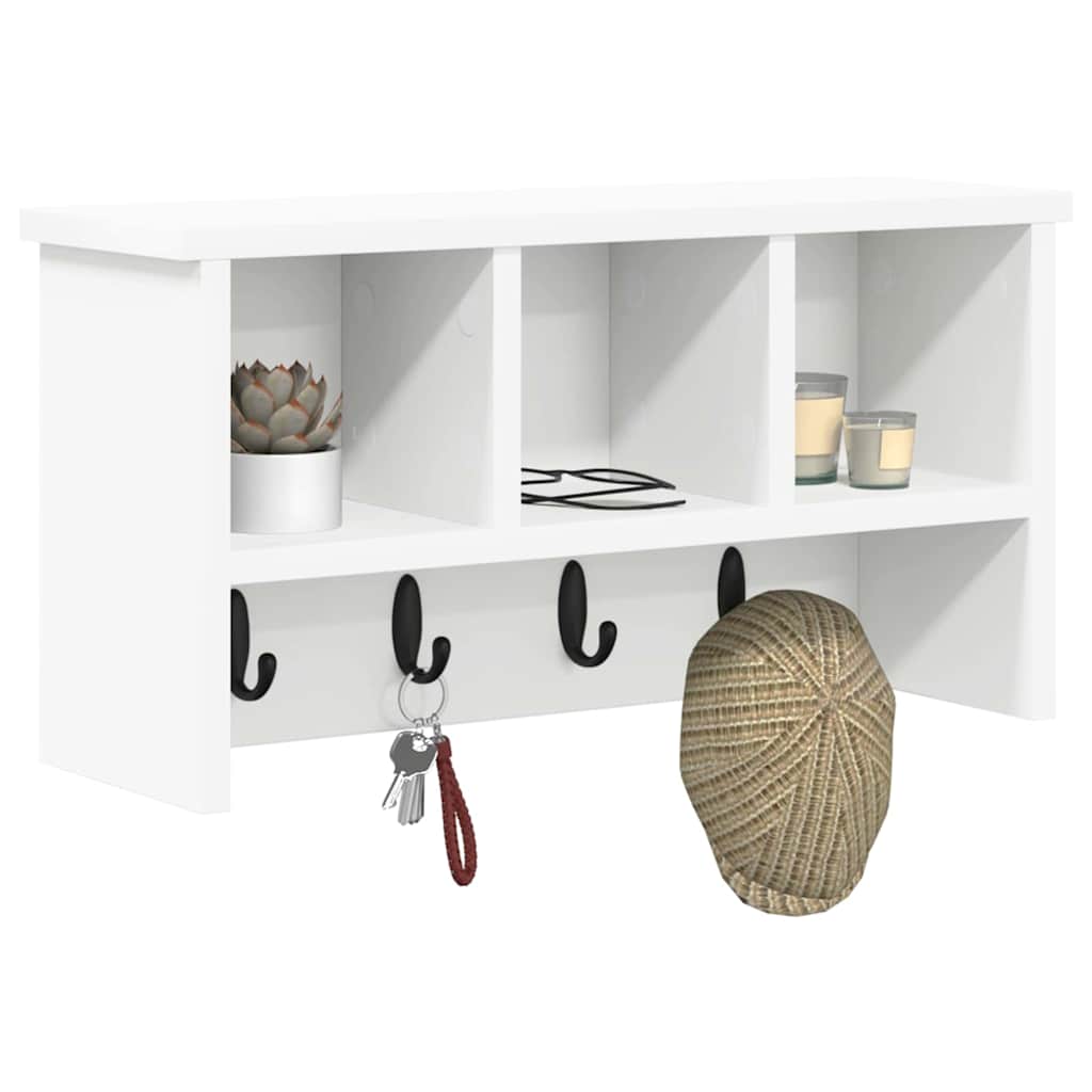 Vægmonteret Jakkeholder Vægmonteret Hvid 50 x 16 x 26 cm